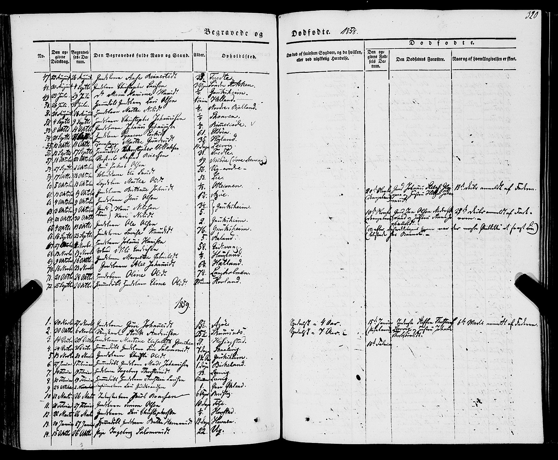 Stord sokneprestembete, AV/SAB-A-78201/H/Haa: Parish register (official) no. A 7, 1841-1861, p. 320