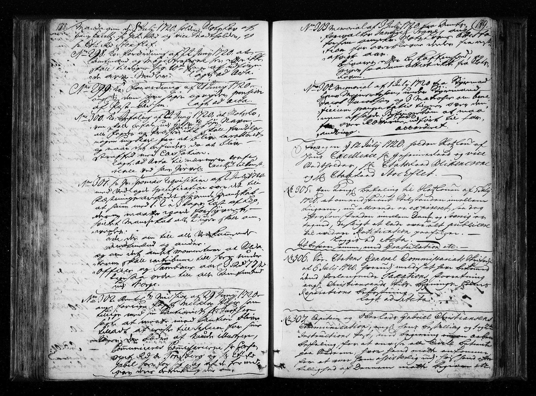 Stattholderembetet 1572-1771, AV/RA-EA-2870/Aa/L0010: Voteringsprotokoll (konseptprotokoll), 1719-1722, p. 178-179