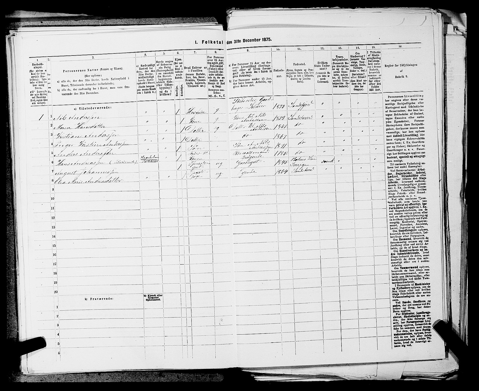 SAKO, 1875 census for 0724L Sandeherred/Sandeherred, 1875, p. 1059