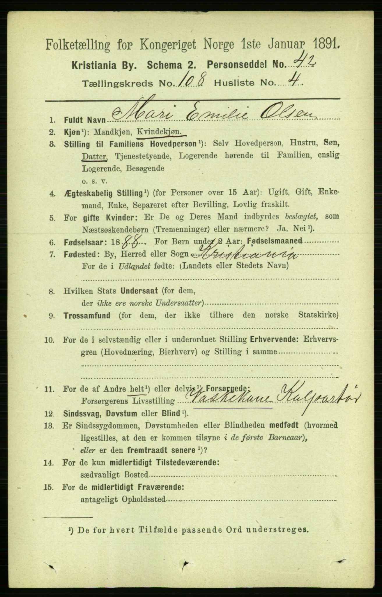 RA, 1891 census for 0301 Kristiania, 1891, p. 55611