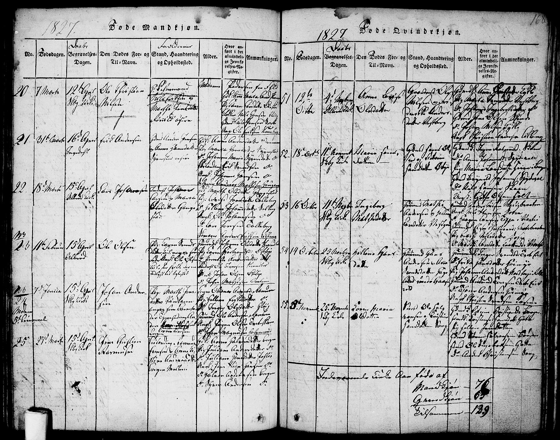 Skjeberg prestekontor Kirkebøker, AV/SAO-A-10923/F/Fa/L0004: Parish register (official) no. I 4, 1815-1830, p. 168