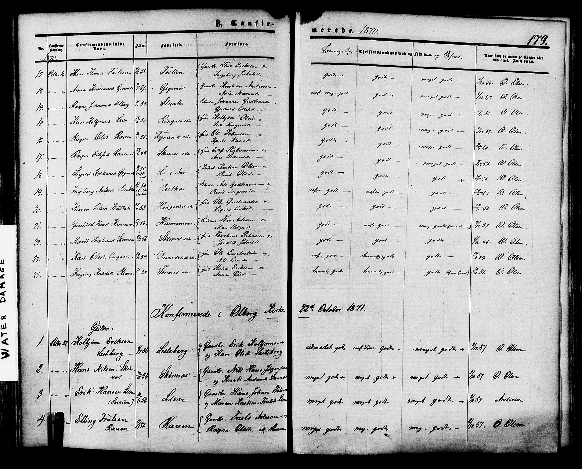Krødsherad kirkebøker, SAKO/A-19/F/Fa/L0003: Parish register (official) no. 3, 1851-1872, p. 179