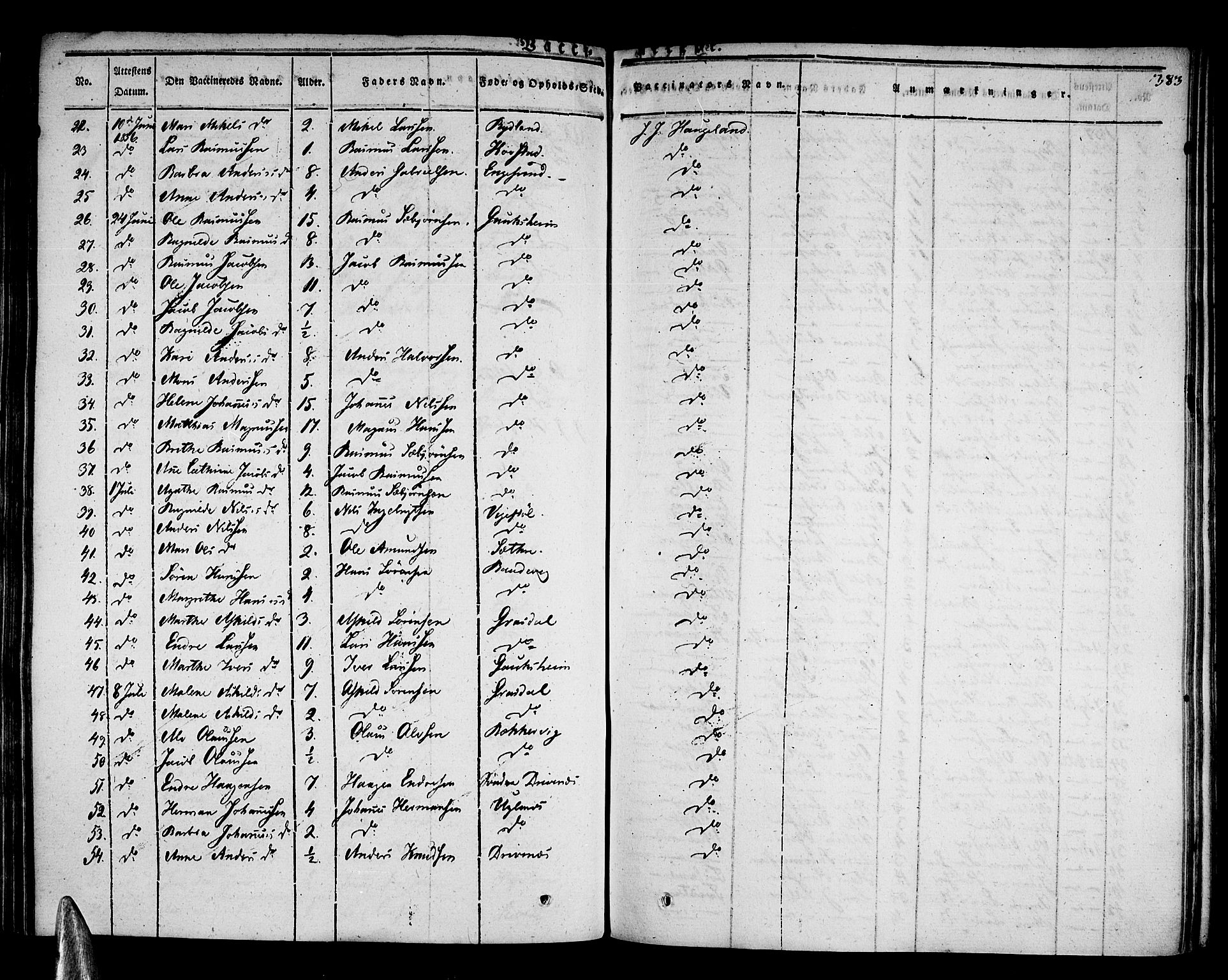 Stord sokneprestembete, SAB/A-78201/H/Haa: Parish register (official) no. A 6, 1826-1840, p. 383
