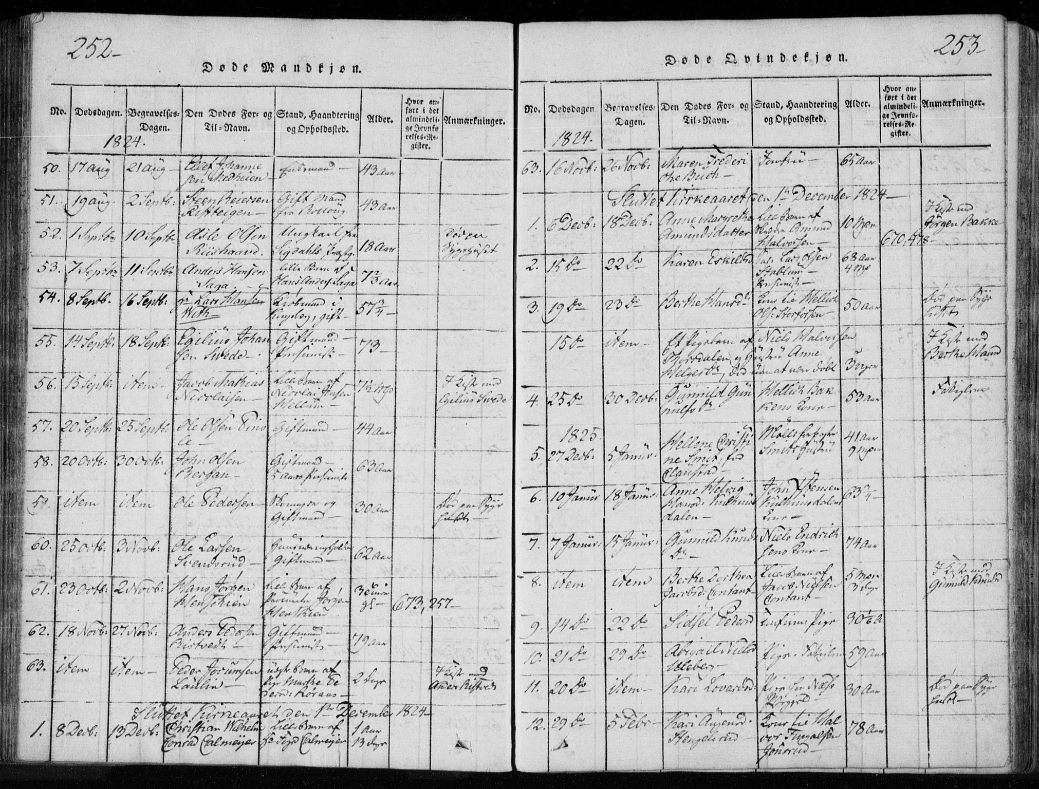 Kongsberg kirkebøker, SAKO/A-22/F/Fa/L0008: Parish register (official) no. I 8, 1816-1839, p. 252-253