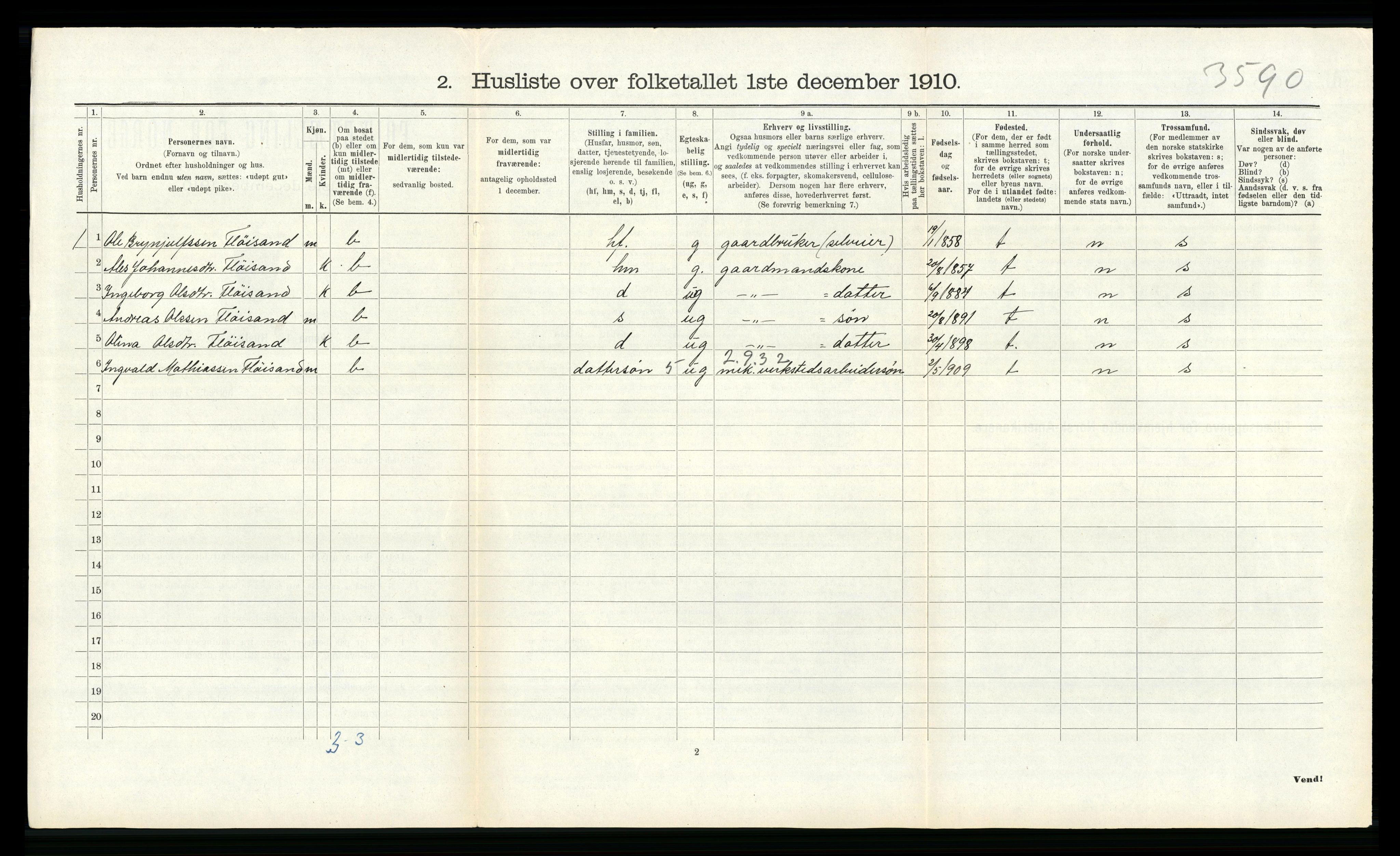 RA, 1910 census for Alversund, 1910, p. 133