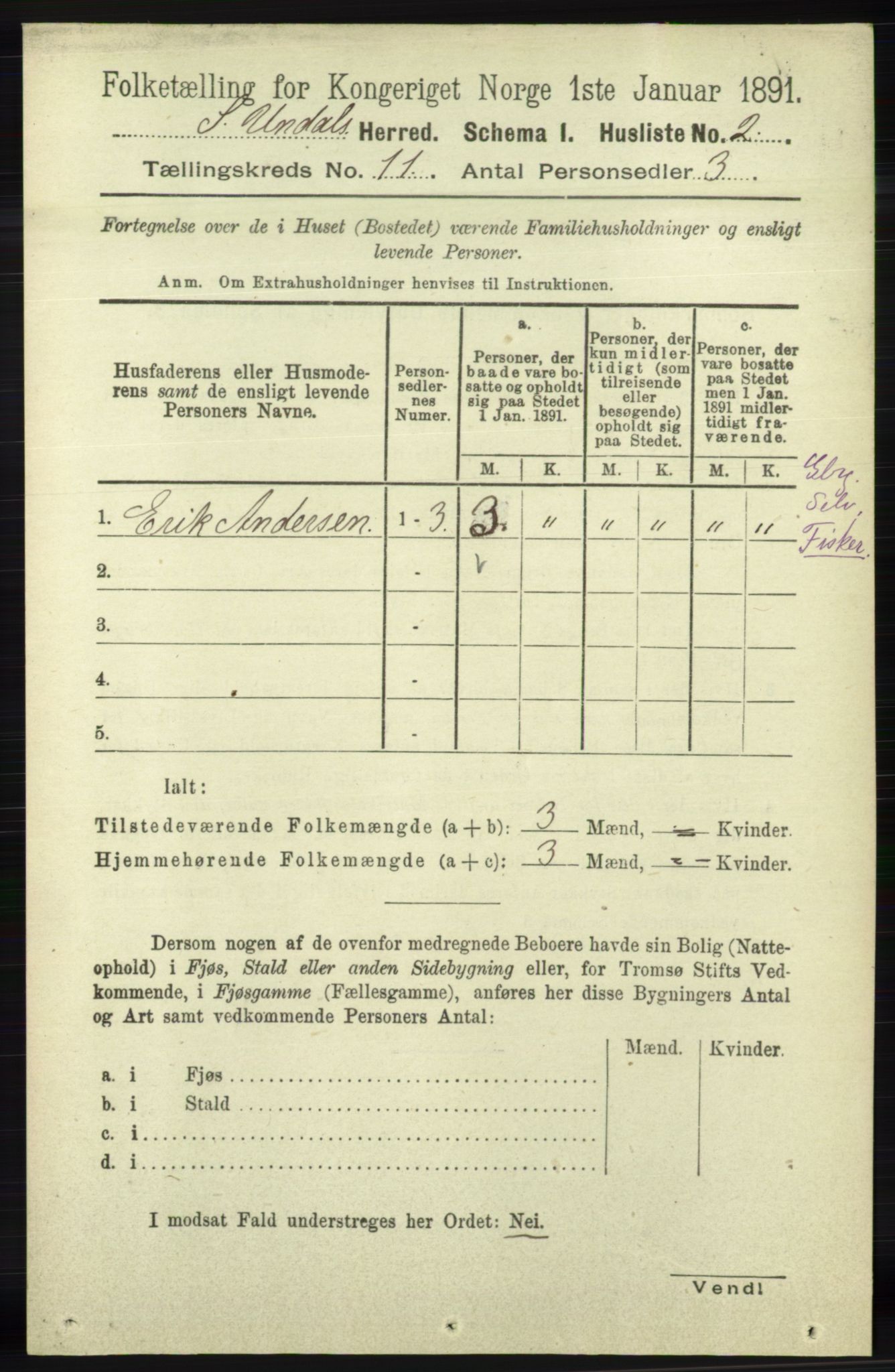 RA, 1891 census for 1029 Sør-Audnedal, 1891, p. 5062