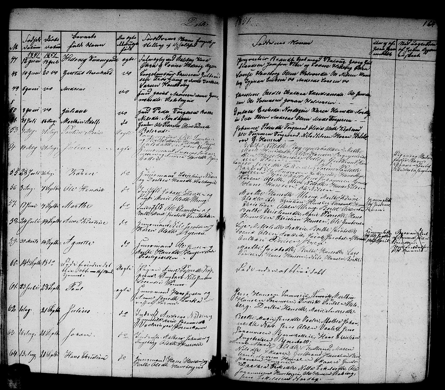 Skedsmo prestekontor Kirkebøker, SAO/A-10033a/G/Ga/L0001: Parish register (copy) no. I 1, 1830-1854, p. 164