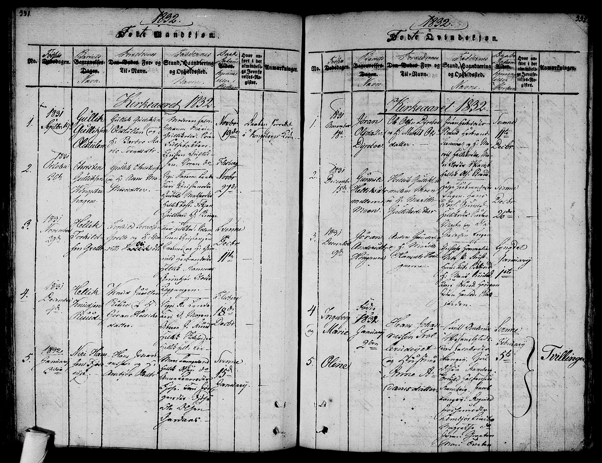 Flesberg kirkebøker, SAKO/A-18/F/Fa/L0005: Parish register (official) no. I 5, 1816-1834, p. 331-332