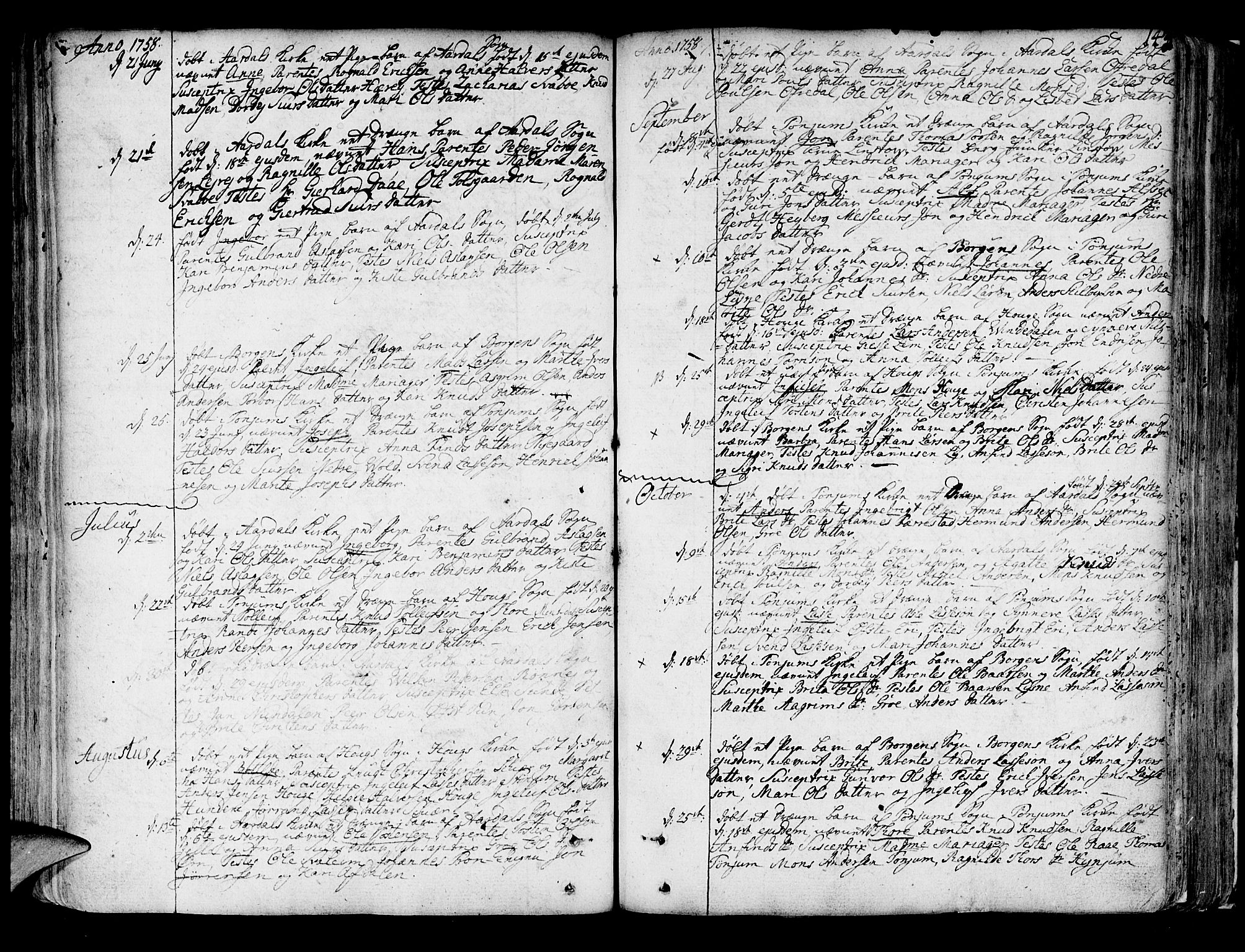 Lærdal sokneprestembete, AV/SAB-A-81201: Parish register (official) no. A 2, 1752-1782, p. 143