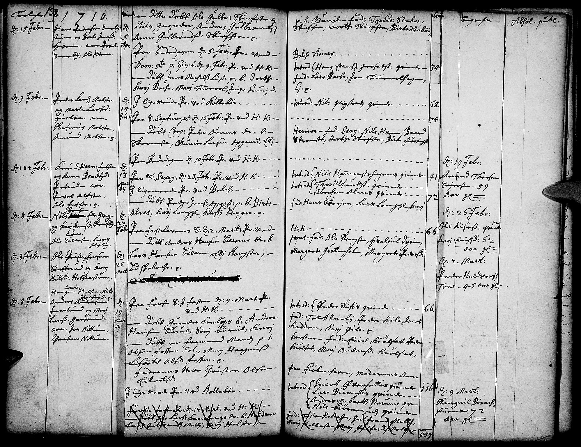 Toten prestekontor, SAH/PREST-102/H/Ha/Haa/L0001: Parish register (official) no. 1, 1695-1713, p. 158