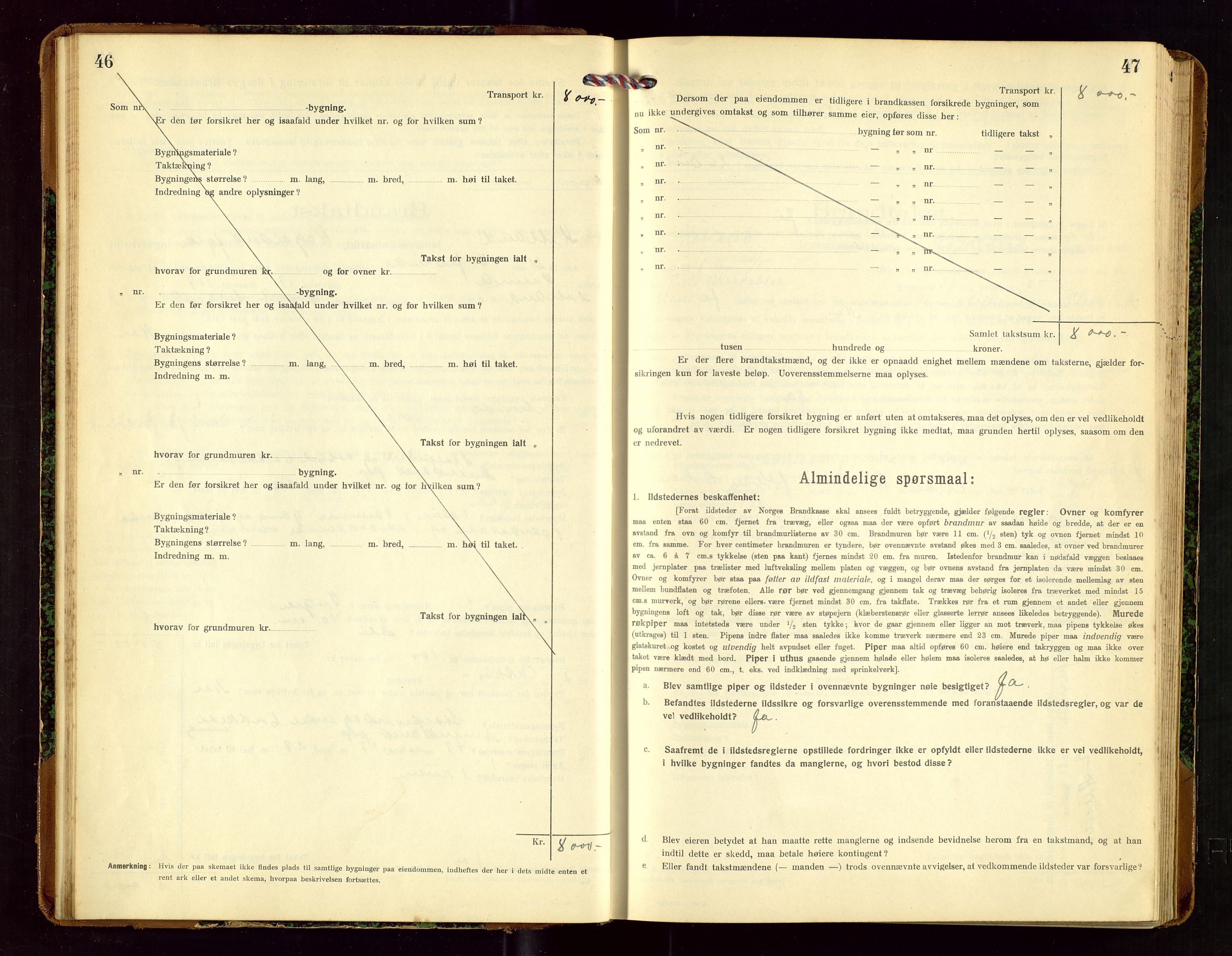 Hetland lensmannskontor, AV/SAST-A-100101/Gob/L0002: "Brandtakstprotokol", 1918-1932, p. 46-47