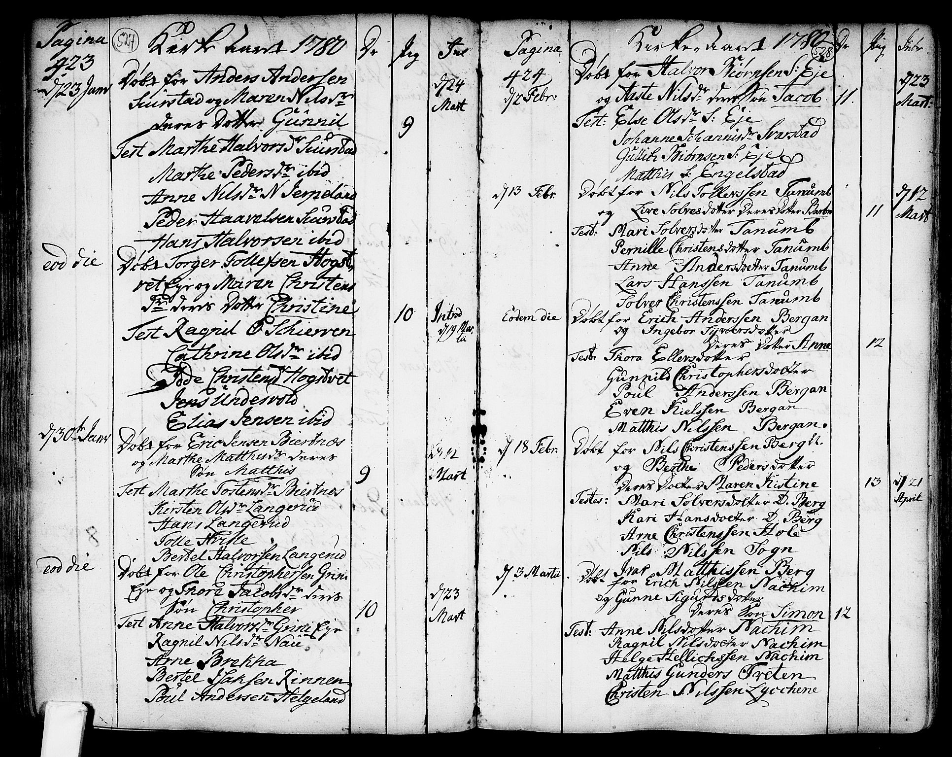 Lardal kirkebøker, AV/SAKO-A-350/F/Fa/L0003: Parish register (official) no. I 3, 1733-1815, p. 527-528