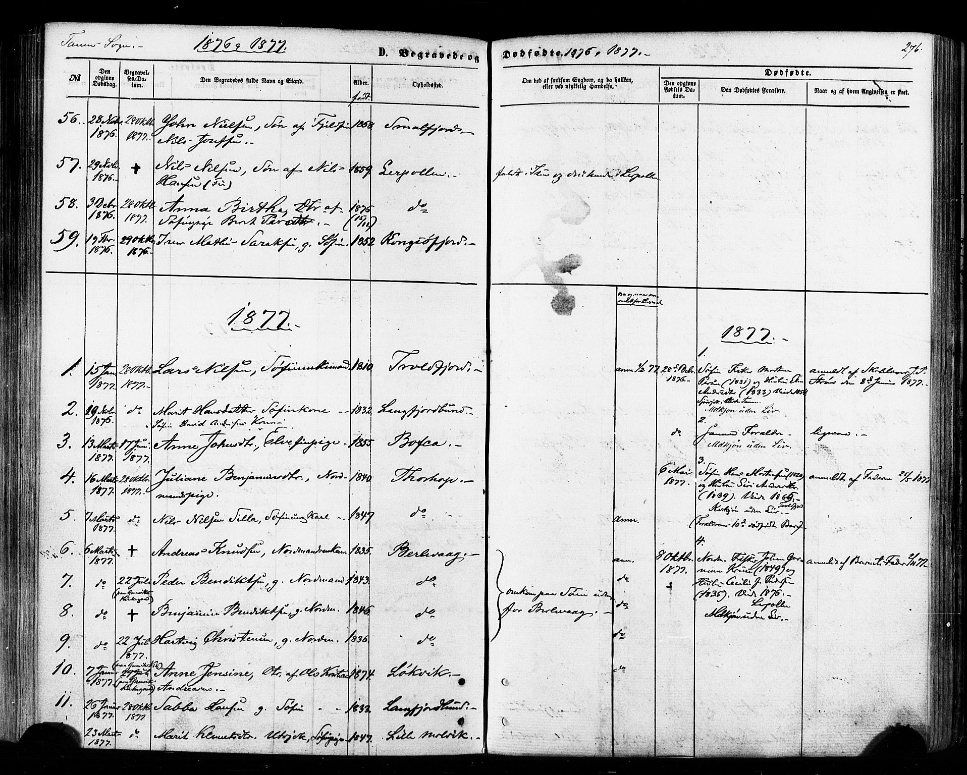Tana sokneprestkontor, SATØ/S-1334/H/Ha/L0002kirke: Parish register (official) no. 2 /1, 1861-1877, p. 276