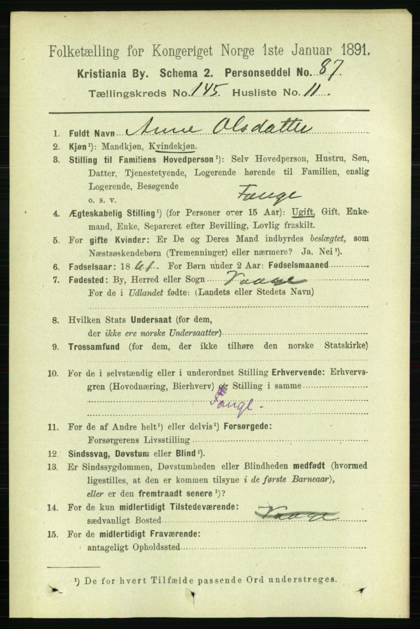 RA, 1891 census for 0301 Kristiania, 1891, p. 79752