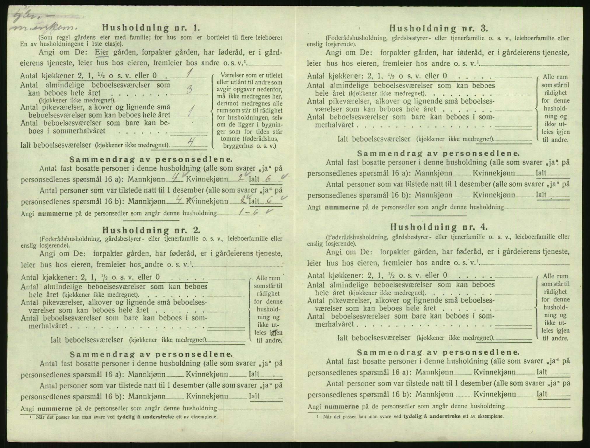 SAK, 1920 census for Eide, 1920, p. 109