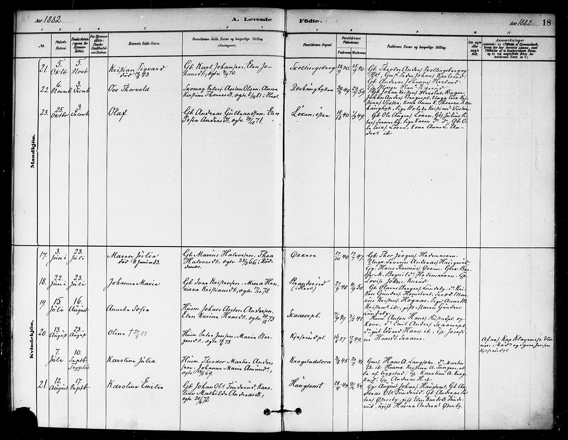 Eidsberg prestekontor Kirkebøker, AV/SAO-A-10905/F/Fb/L0001: Parish register (official) no. II 1, 1879-1900, p. 18