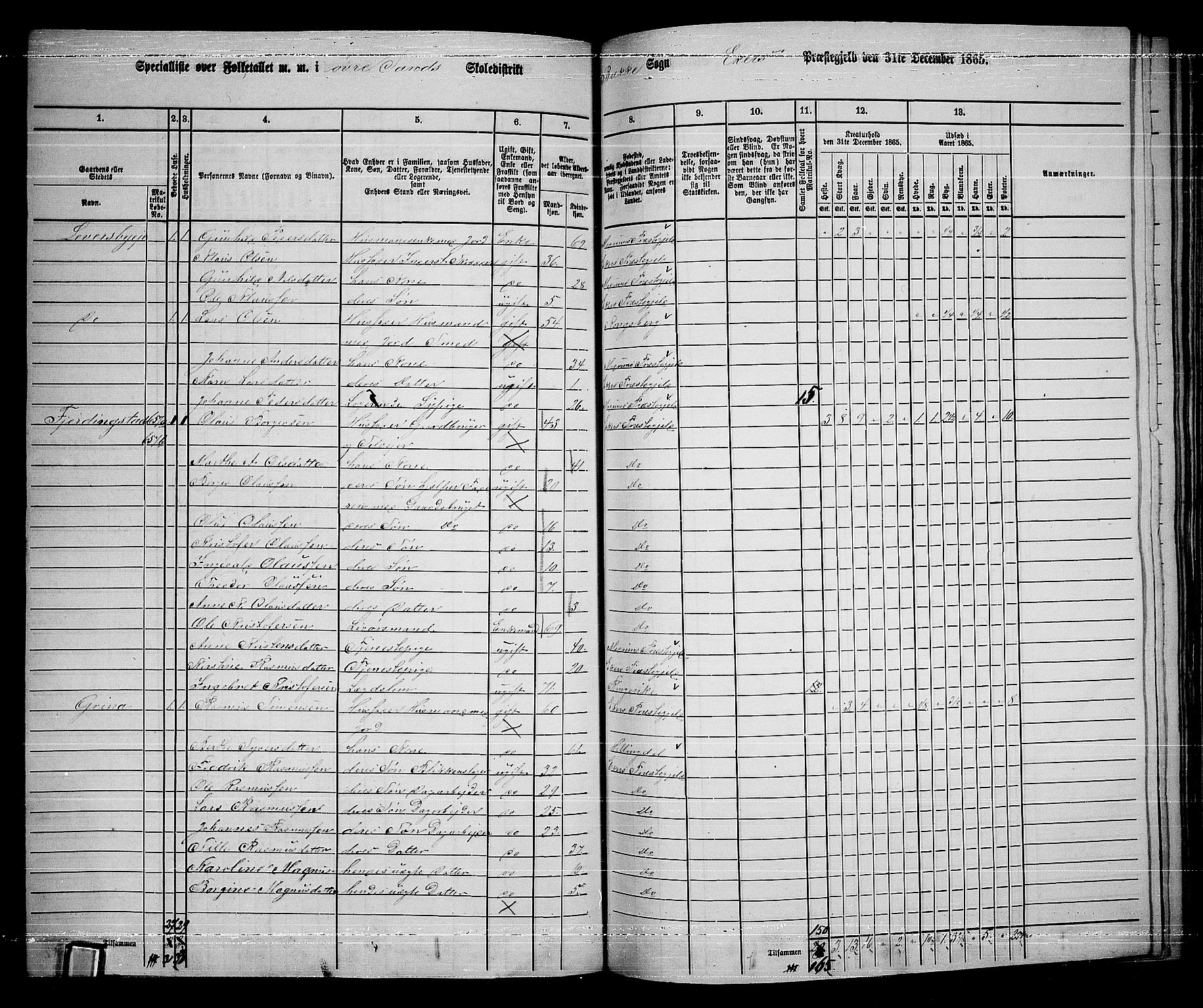 RA, 1865 census for Eiker, 1865, p. 459