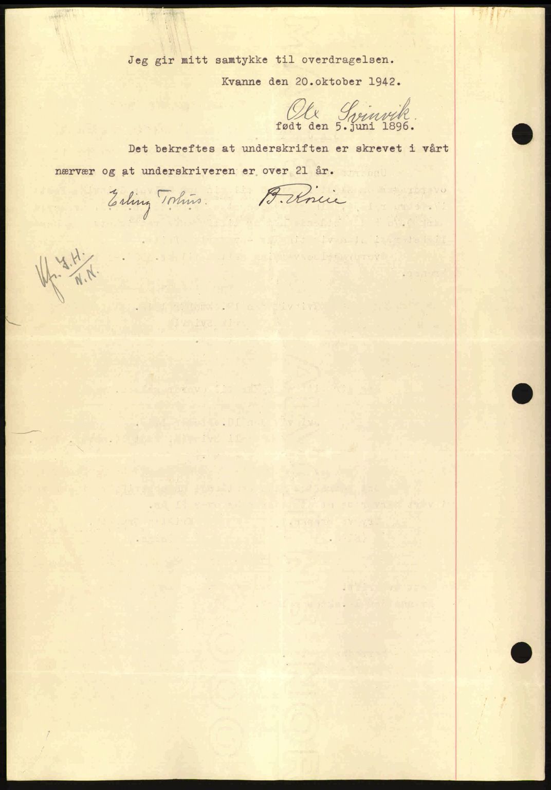 Nordmøre sorenskriveri, AV/SAT-A-4132/1/2/2Ca: Mortgage book no. A94, 1942-1943, Diary no: : 2855/1942