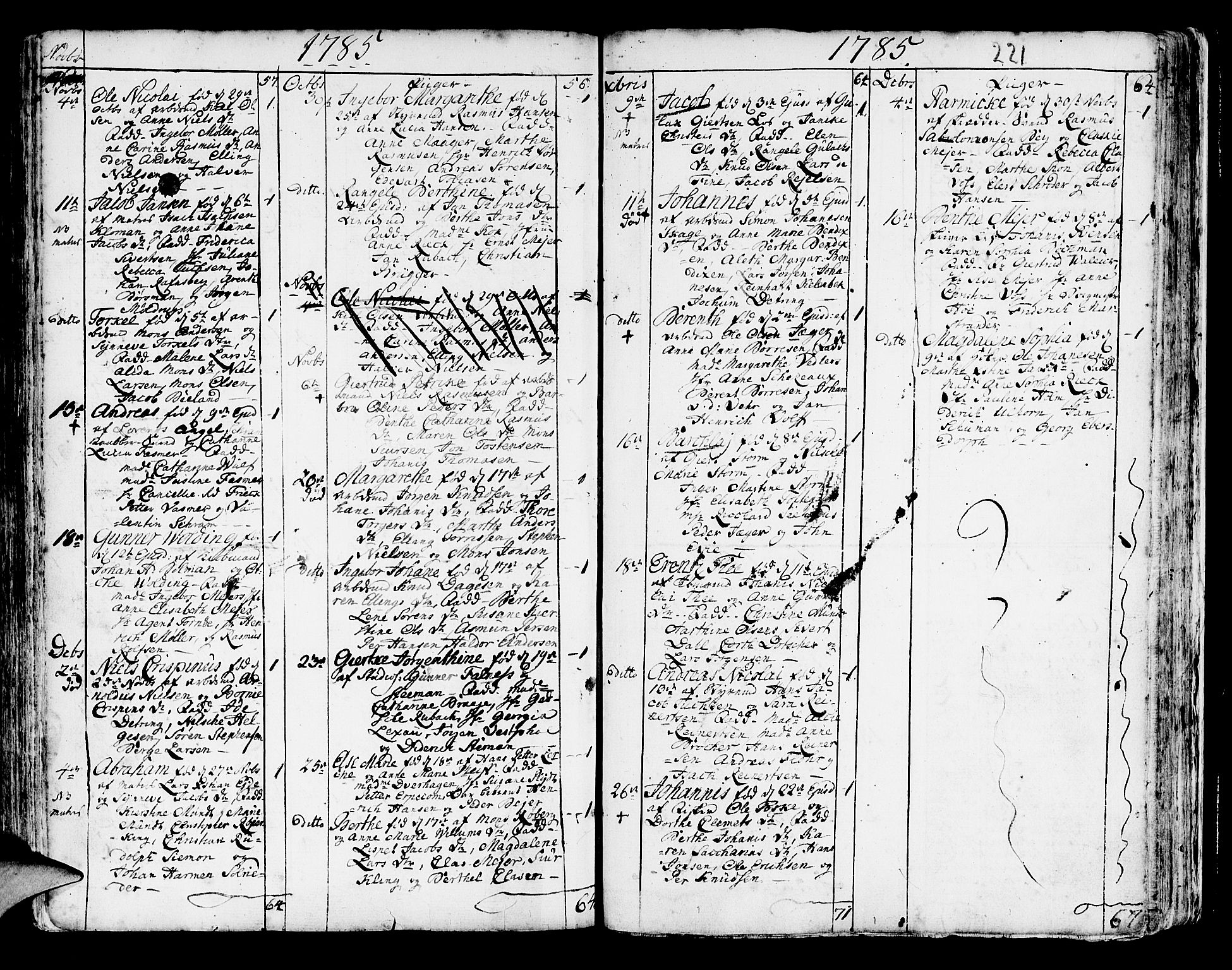 Korskirken sokneprestembete, SAB/A-76101/H/Haa/L0005: Parish register (official) no. A 5, 1751-1789, p. 221