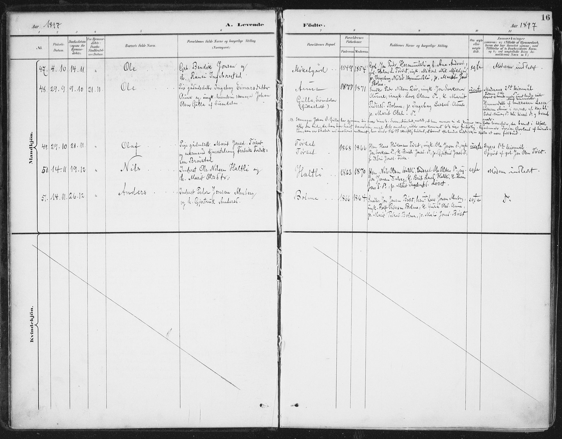 Ministerialprotokoller, klokkerbøker og fødselsregistre - Møre og Romsdal, AV/SAT-A-1454/598/L1072: Parish register (official) no. 598A06, 1896-1910, p. 16