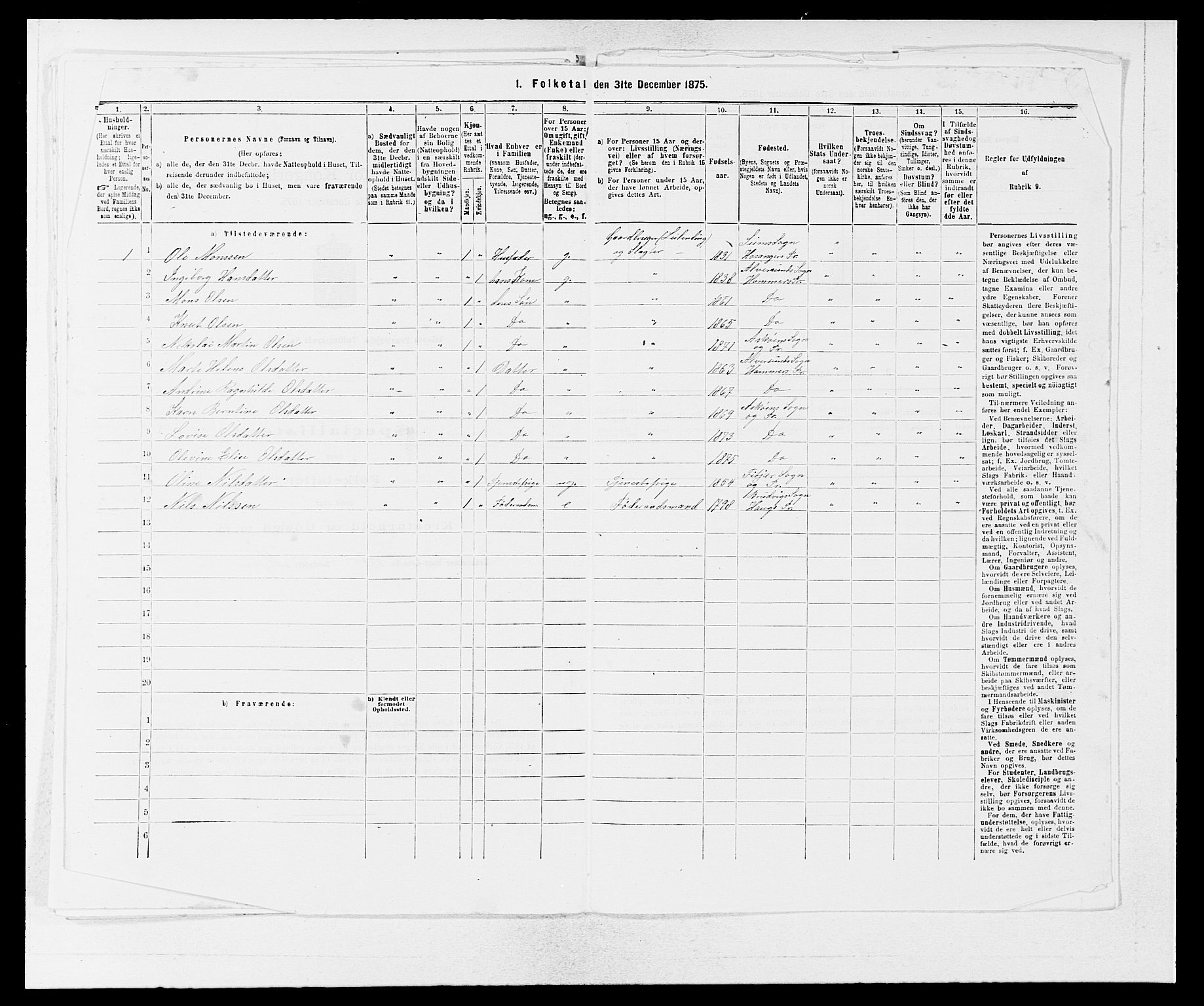 SAB, 1875 census for 1247P Askøy, 1875, p. 1319