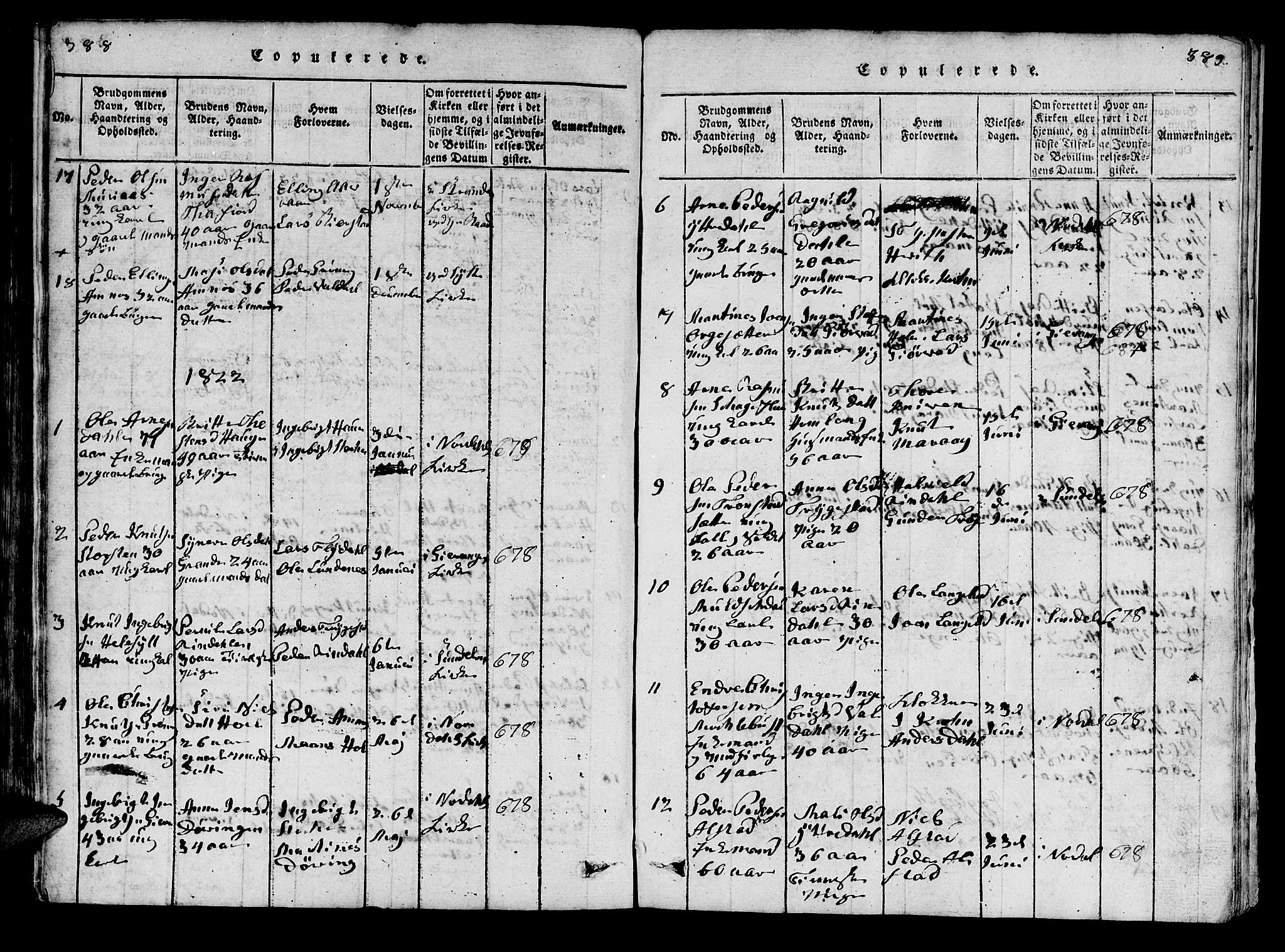 Ministerialprotokoller, klokkerbøker og fødselsregistre - Møre og Romsdal, SAT/A-1454/519/L0246: Parish register (official) no. 519A05, 1817-1834, p. 388-389