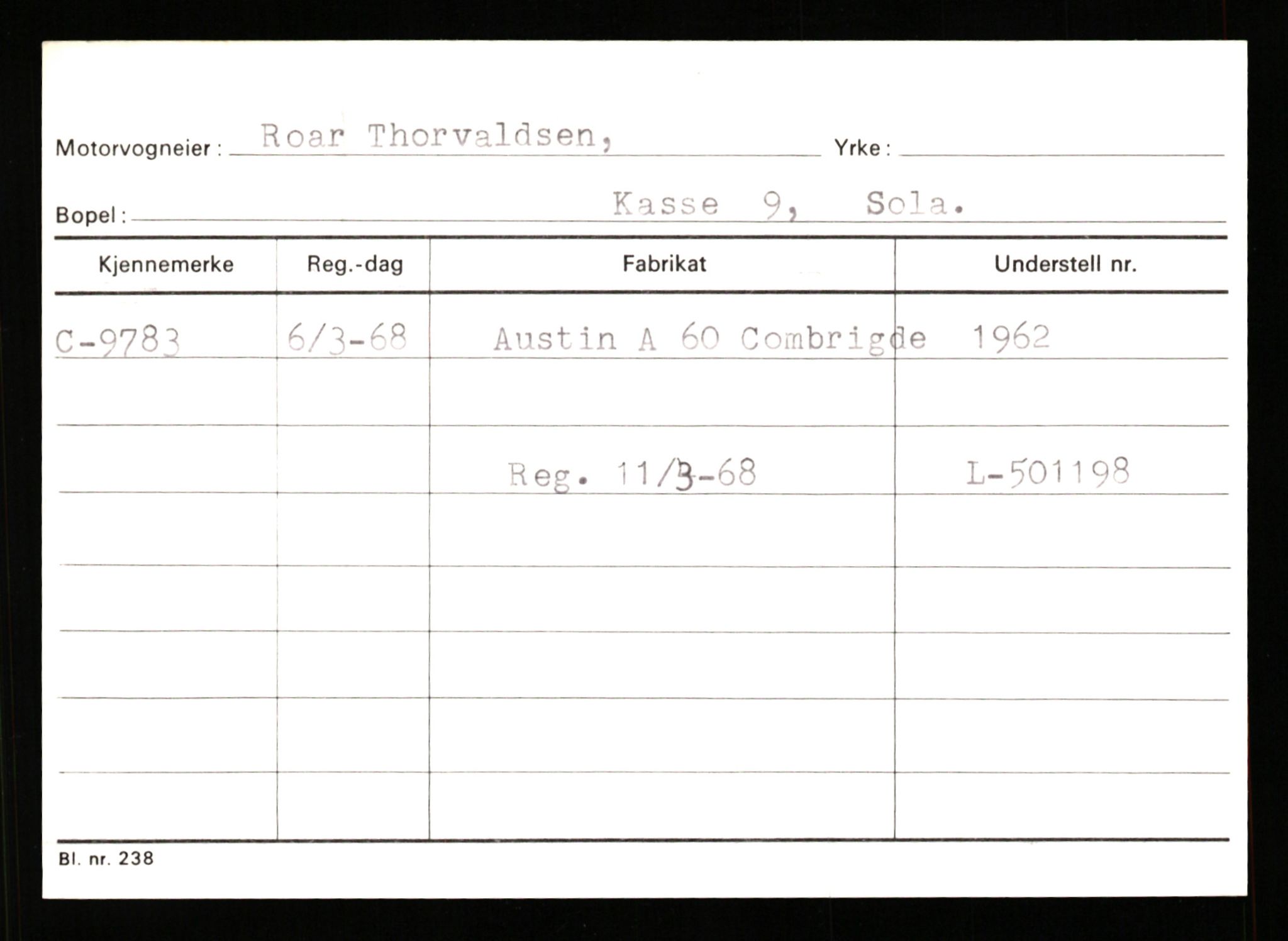 Stavanger trafikkstasjon, AV/SAST-A-101942/0/G/L0002: Registreringsnummer: 5791 - 10405, 1930-1971, p. 2643