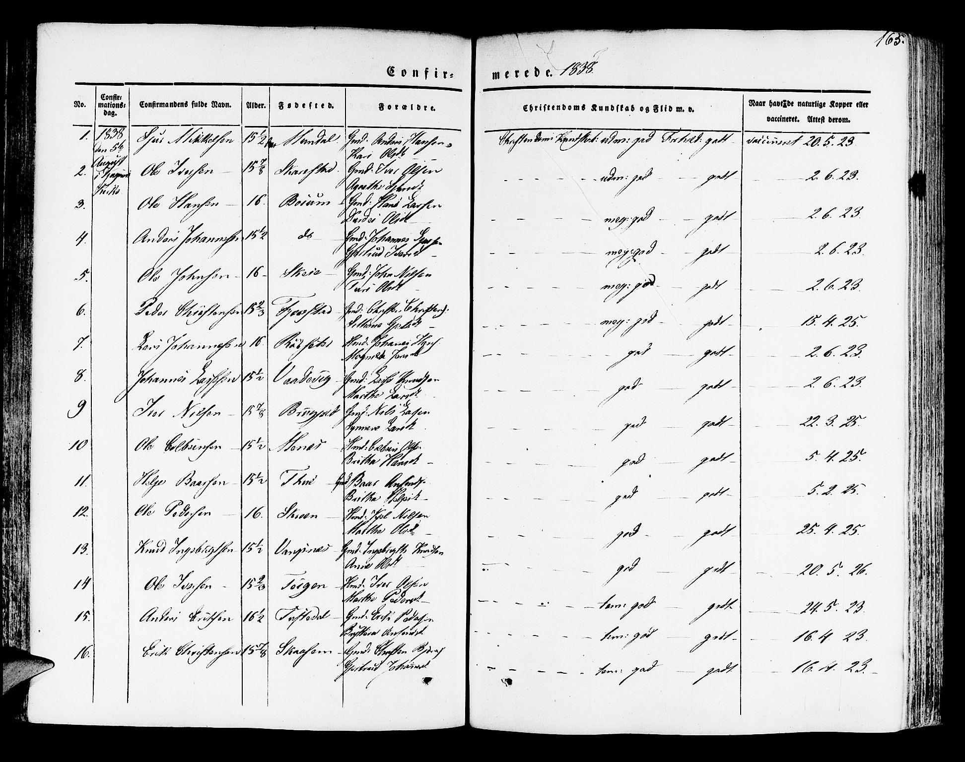 Leikanger sokneprestembete, AV/SAB-A-81001/H/Haa/Haaa/L0007: Parish register (official) no. A 7, 1838-1851, p. 165