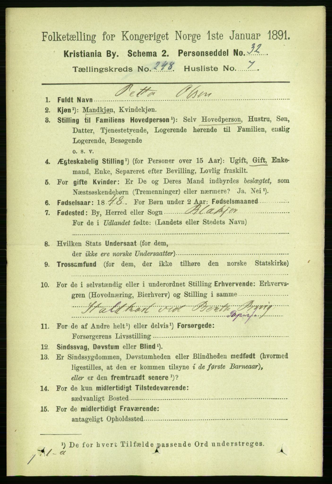 RA, 1891 census for 0301 Kristiania, 1891, p. 151331