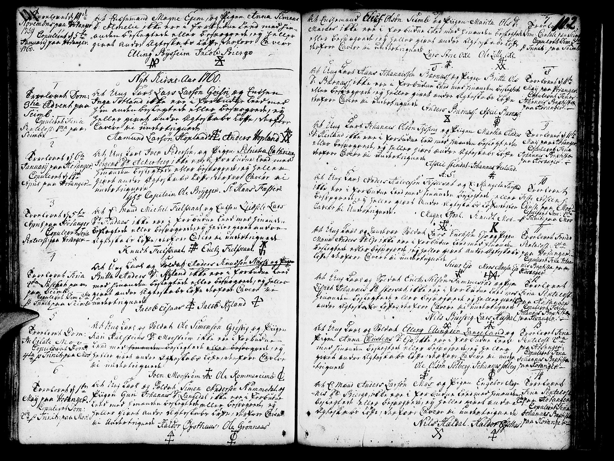 Hosanger sokneprestembete, AV/SAB-A-75801/H/Haa: Parish register (official) no. A 1 /1, 1750-1766, p. 102