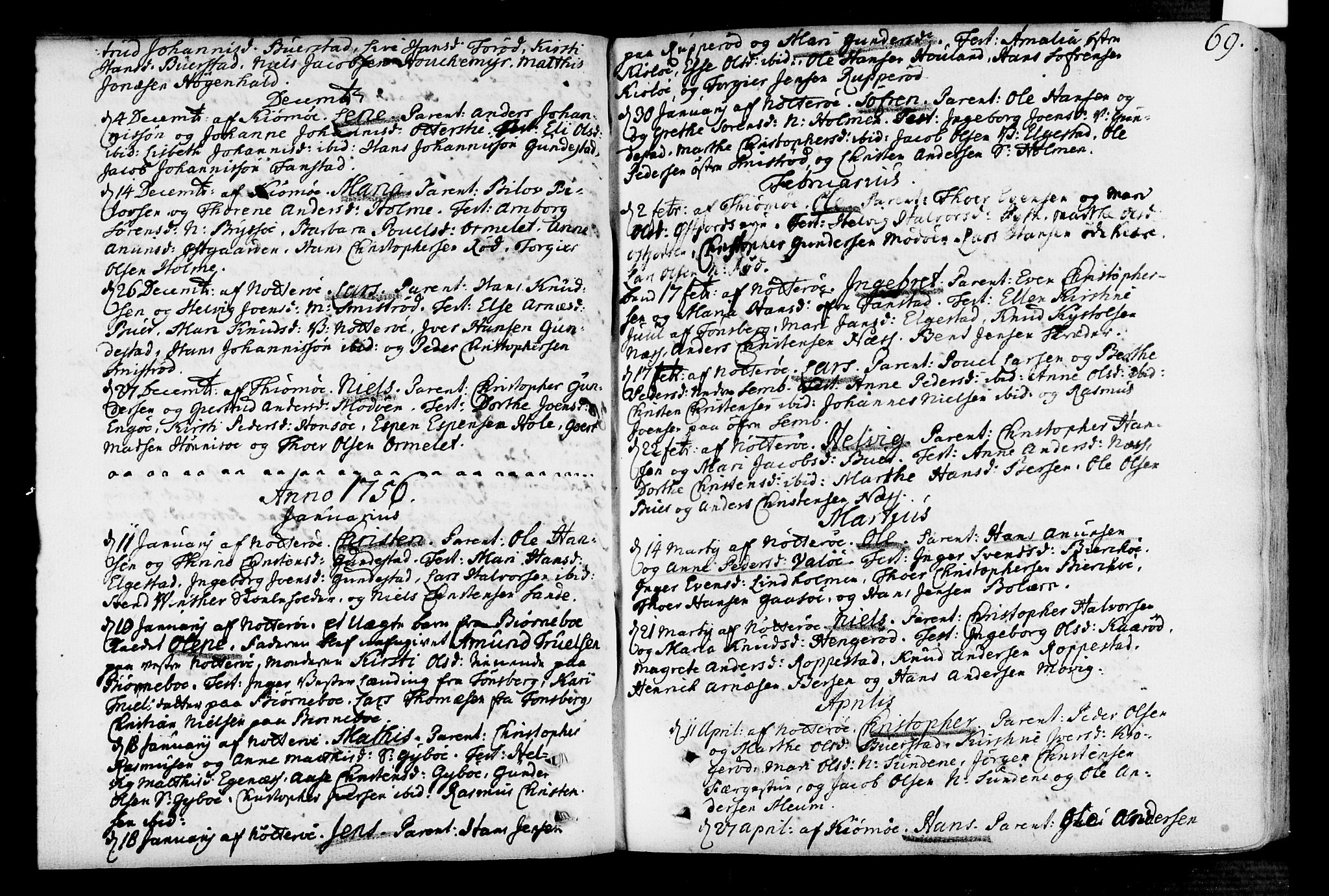 Nøtterøy kirkebøker, SAKO/A-354/F/Fa/L0002: Parish register (official) no. I 2, 1738-1790, p. 69