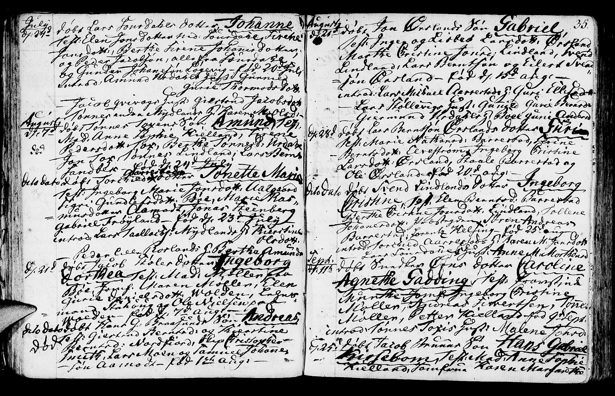 Sokndal sokneprestkontor, AV/SAST-A-101808: Parish register (official) no. A 5, 1806-1826, p. 35