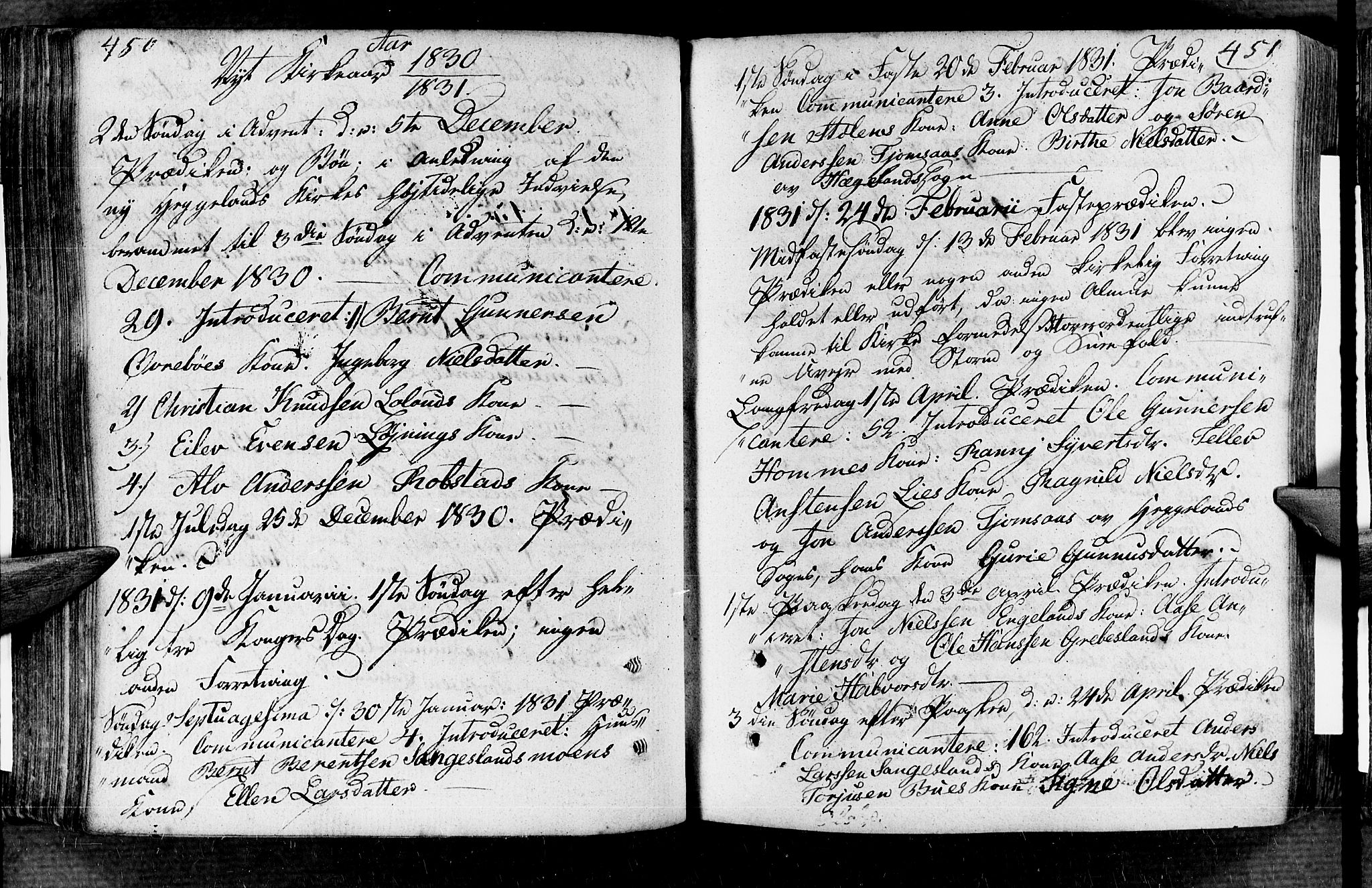 Vennesla sokneprestkontor, AV/SAK-1111-0045/Fa/Fac/L0002: Parish register (official) no. A 2, 1785-1834, p. 450-451