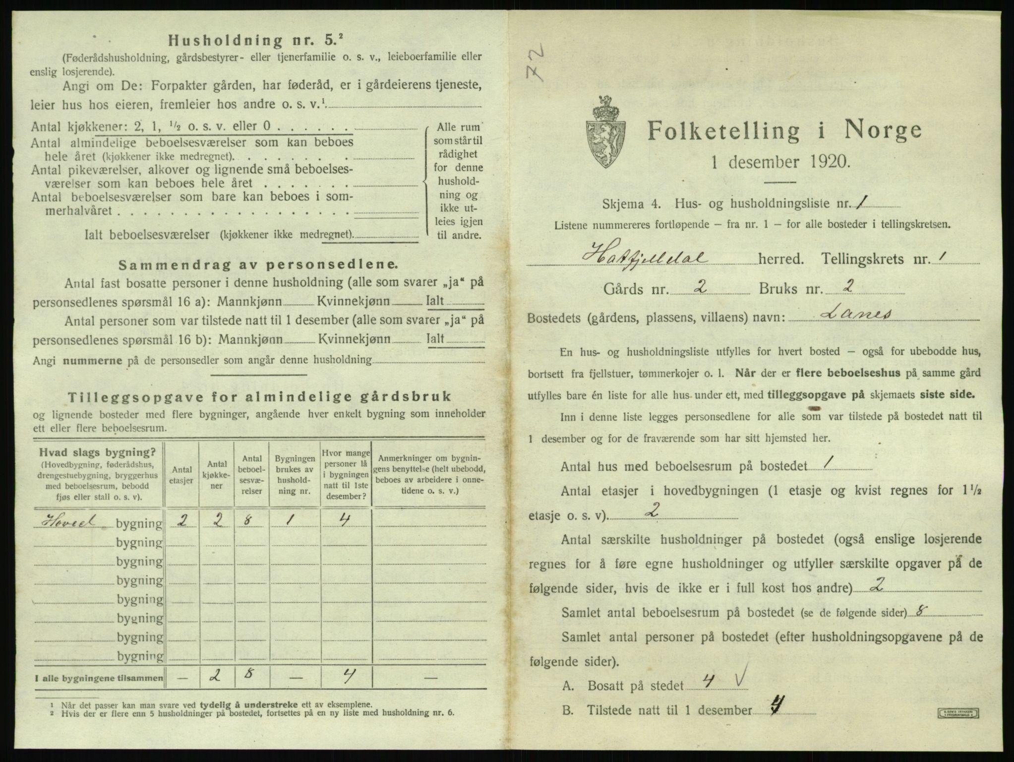 SAT, 1920 census for Hattfjelldal, 1920, p. 46