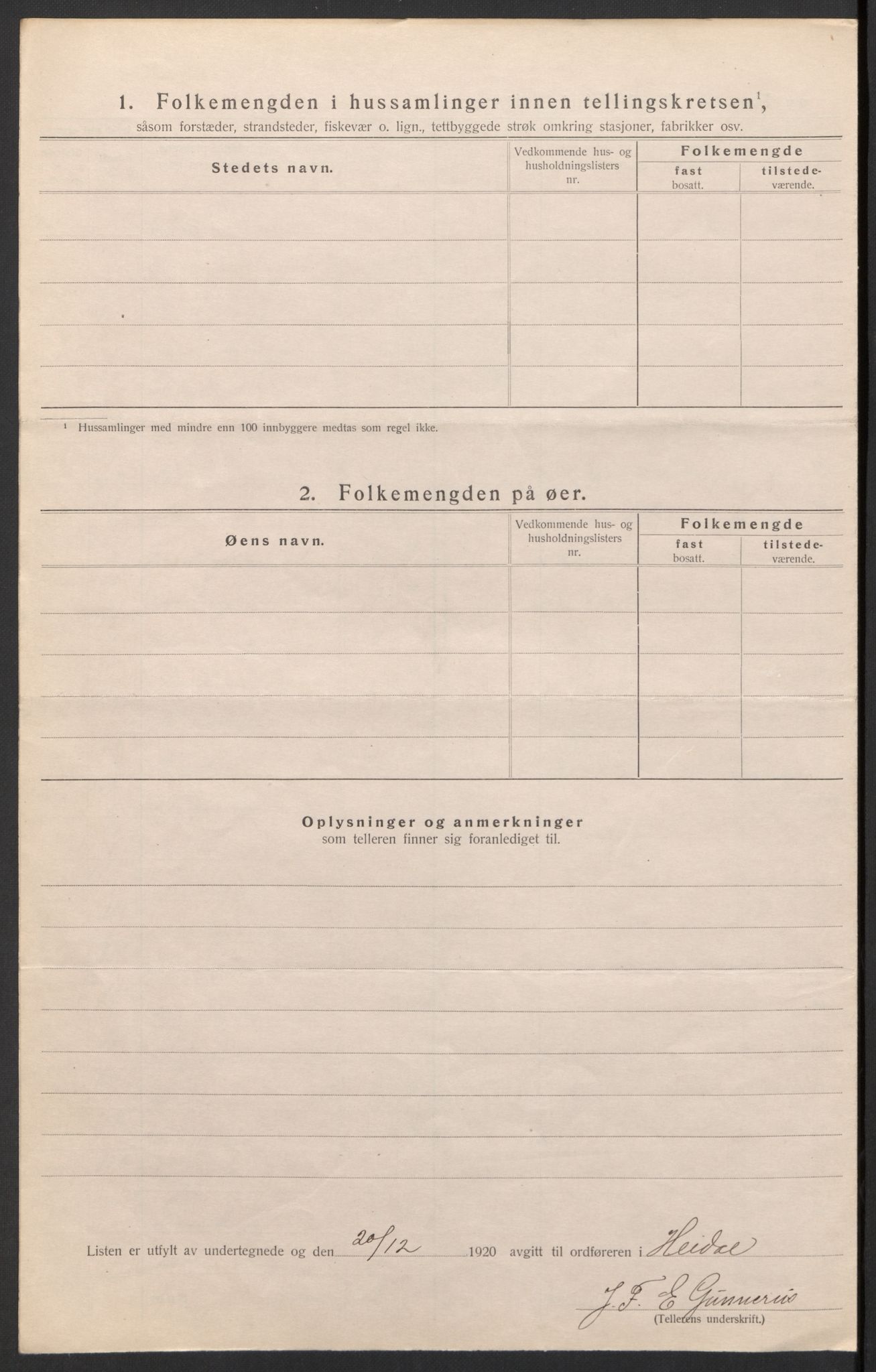 SAH, 1920 census for Heidal, 1920, p. 11