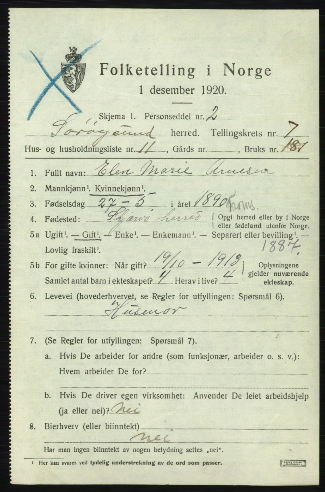 SATØ, 1920 census for Sørøysund rural district, 1920, p. 2950