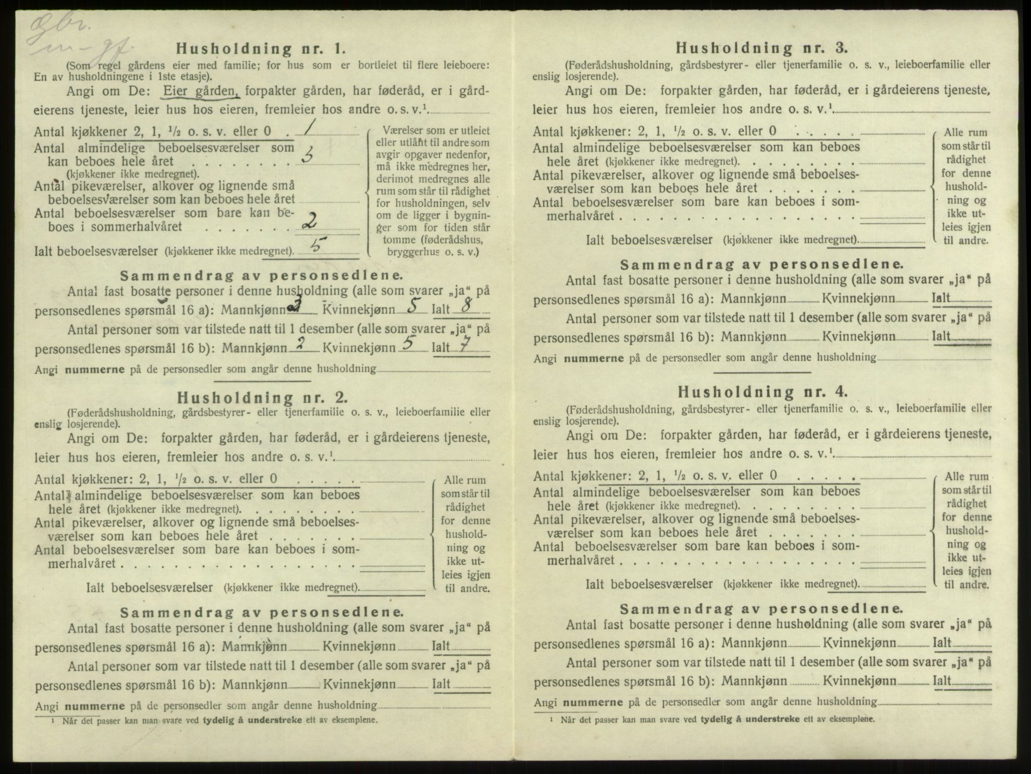 SAB, 1920 census for Innvik, 1920, p. 881