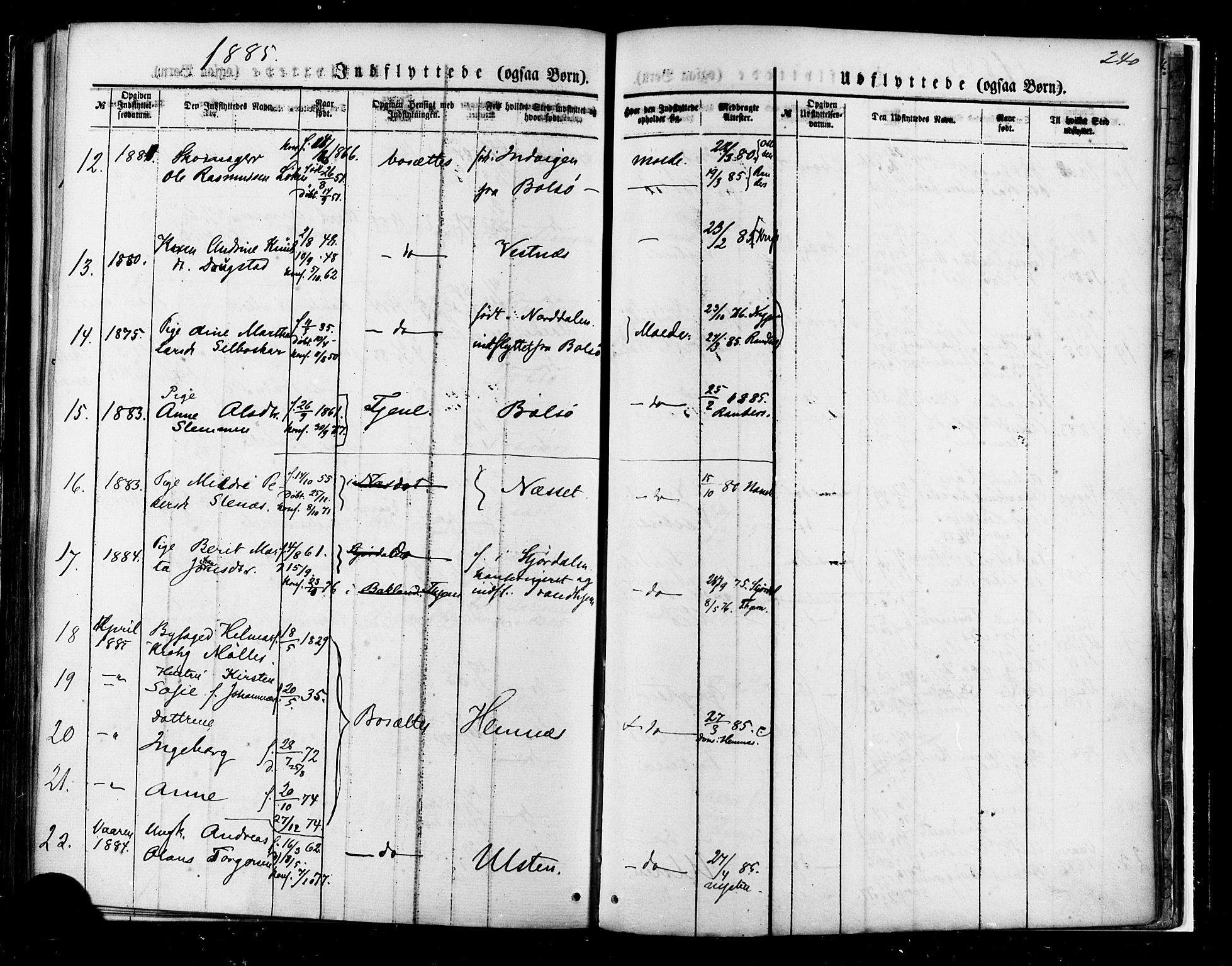 Ministerialprotokoller, klokkerbøker og fødselsregistre - Møre og Romsdal, AV/SAT-A-1454/558/L0691: Parish register (official) no. 558A05, 1873-1886, p. 240