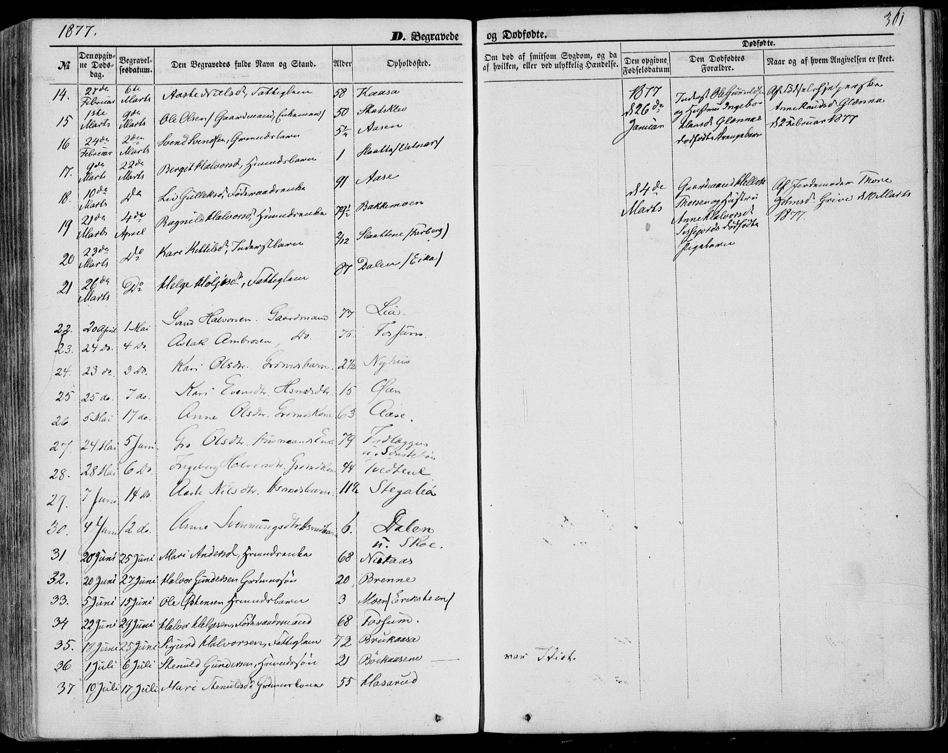Bø kirkebøker, SAKO/A-257/F/Fa/L0009: Parish register (official) no. 9, 1862-1879, p. 361