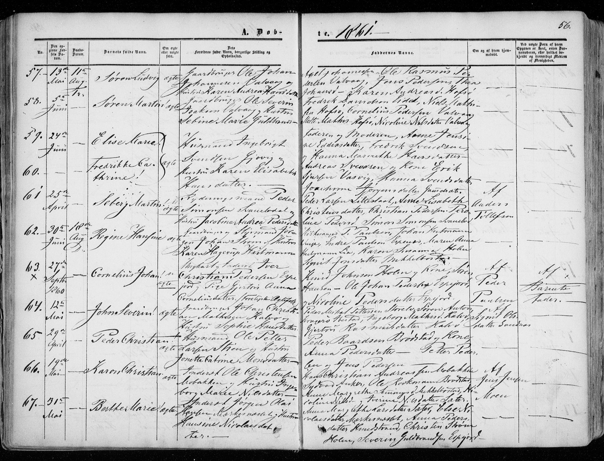 Tranøy sokneprestkontor, SATØ/S-1313/I/Ia/Iaa/L0007kirke: Parish register (official) no. 7, 1856-1866, p. 56