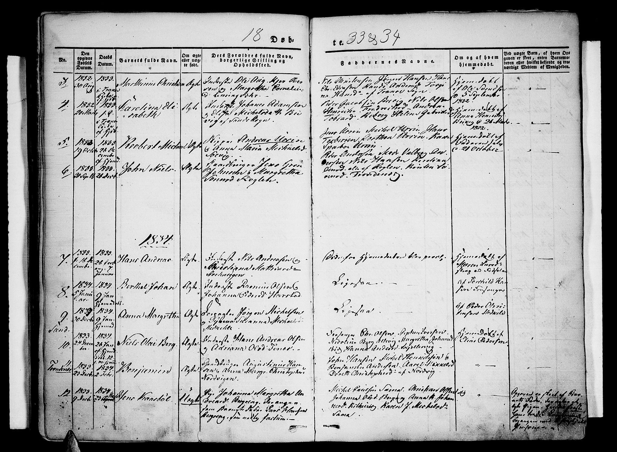 Trondenes sokneprestkontor, SATØ/S-1319/H/Ha/L0007kirke: Parish register (official) no. 7, 1827-1841