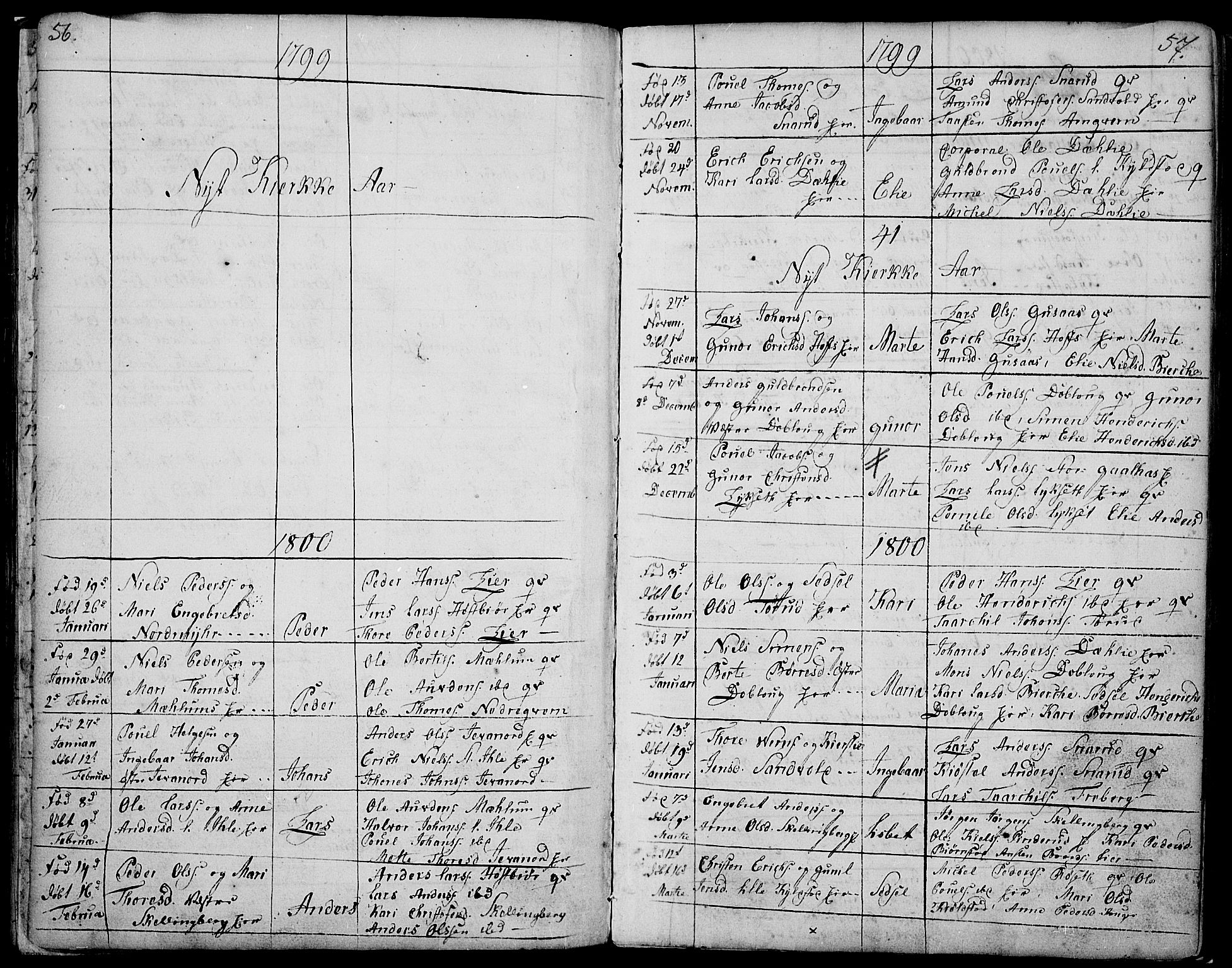 Vang prestekontor, Hedmark, SAH/PREST-008/H/Ha/Haa/L0002B: Parish register (official) no. 2B, 1789-1810, p. 56-57