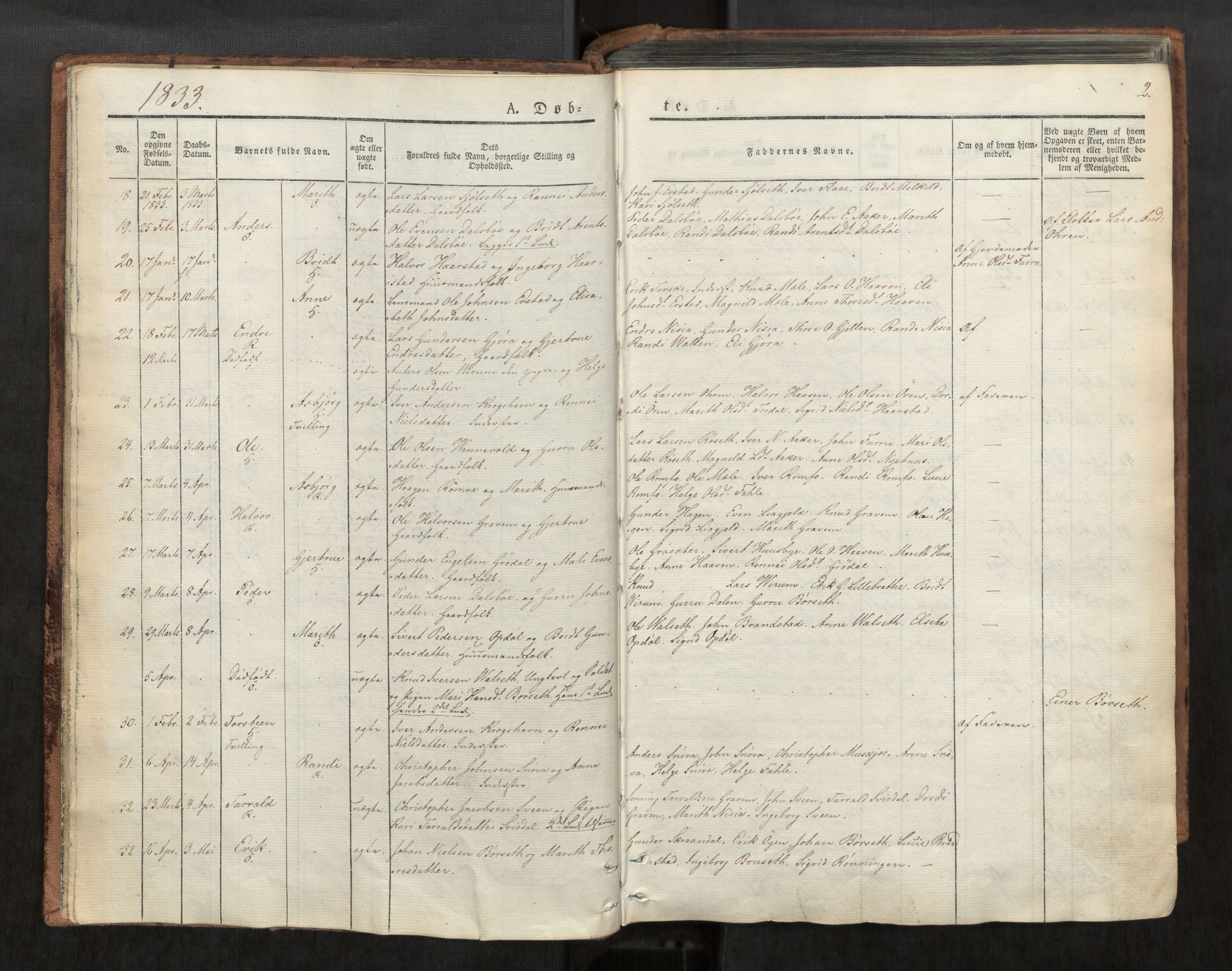 Ministerialprotokoller, klokkerbøker og fødselsregistre - Møre og Romsdal, SAT/A-1454/590/L1012: Parish register (official) no. 590A04, 1832-1846, p. 2