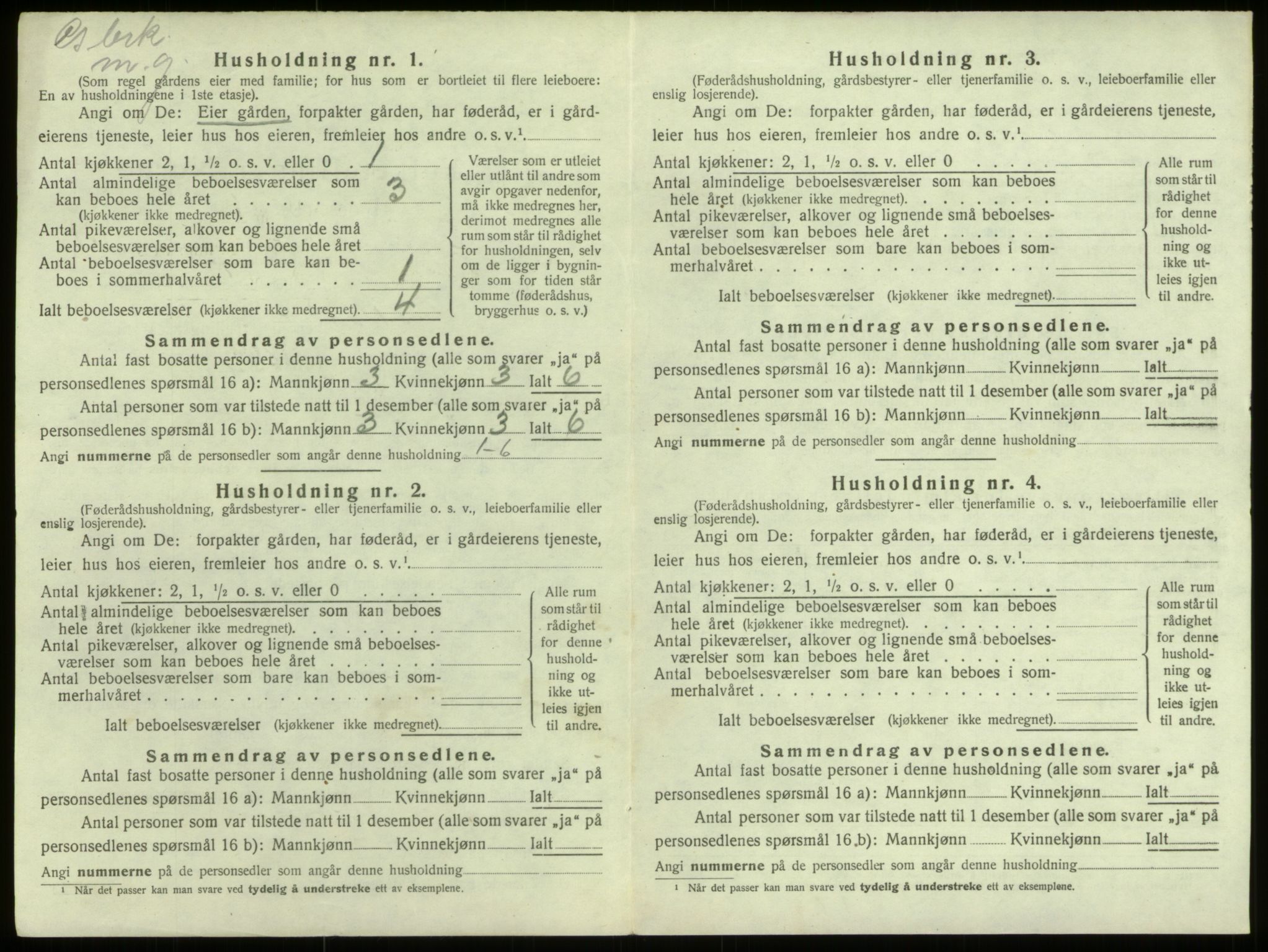 SAB, 1920 census for Selje, 1920, p. 620