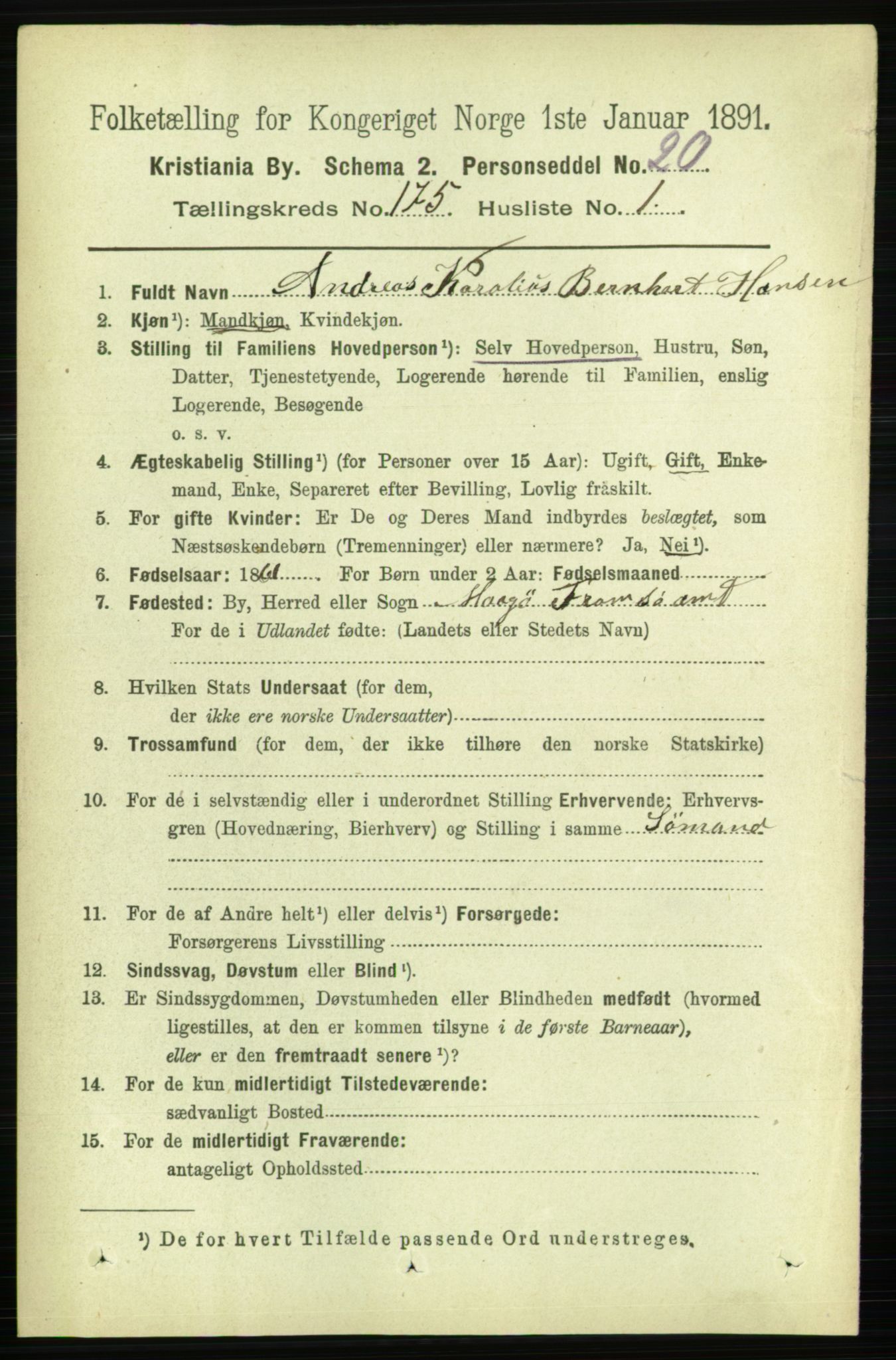 RA, 1891 census for 0301 Kristiania, 1891, p. 104767