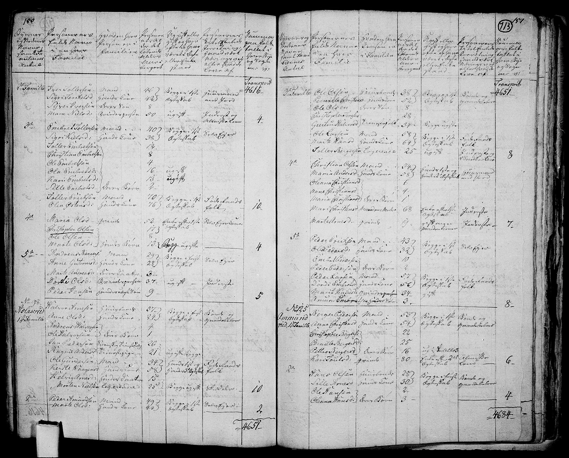 RA, 1801 census for 0424P Hof, 1801, p. 712b-713a