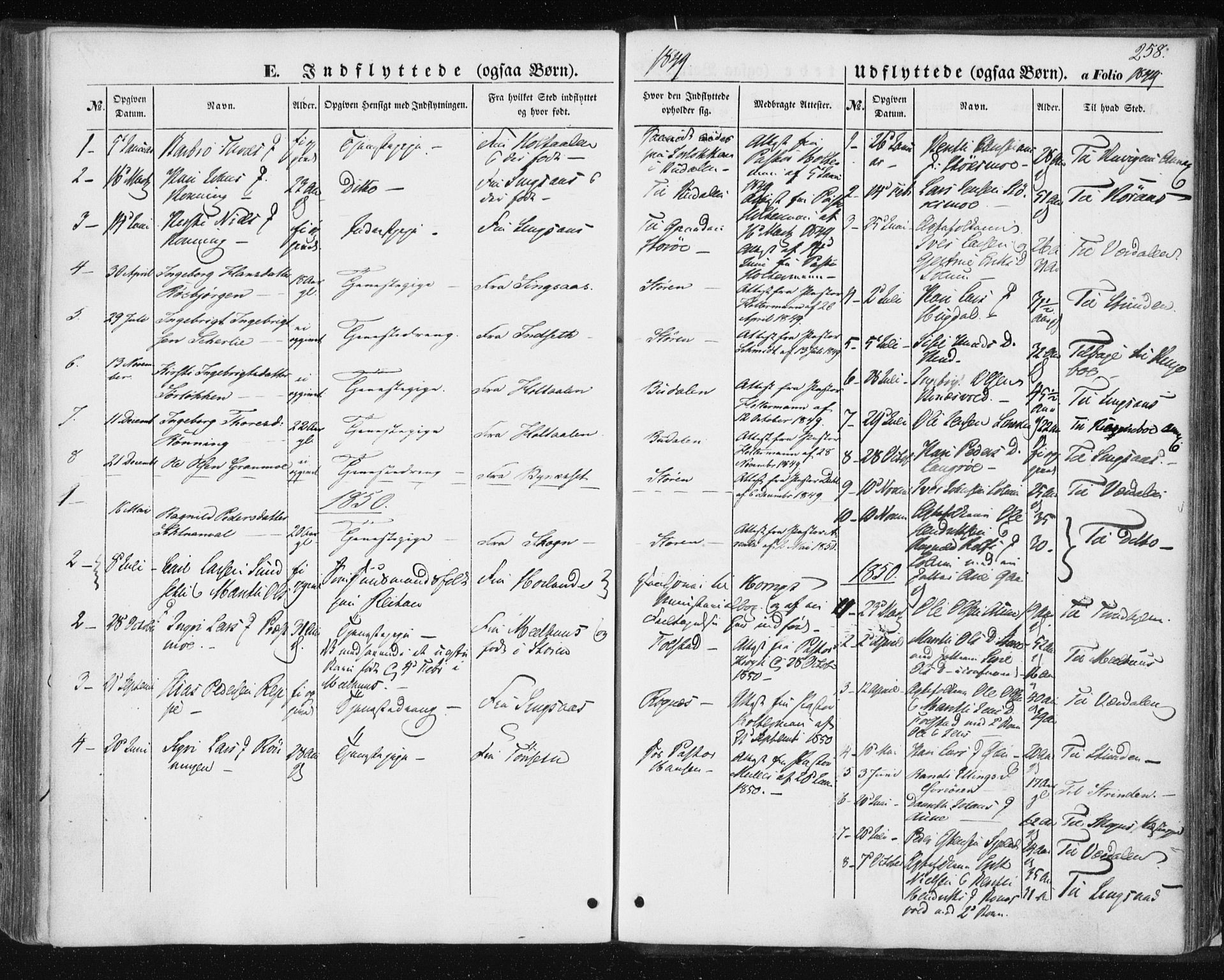 Ministerialprotokoller, klokkerbøker og fødselsregistre - Sør-Trøndelag, SAT/A-1456/687/L1000: Parish register (official) no. 687A06, 1848-1869, p. 258