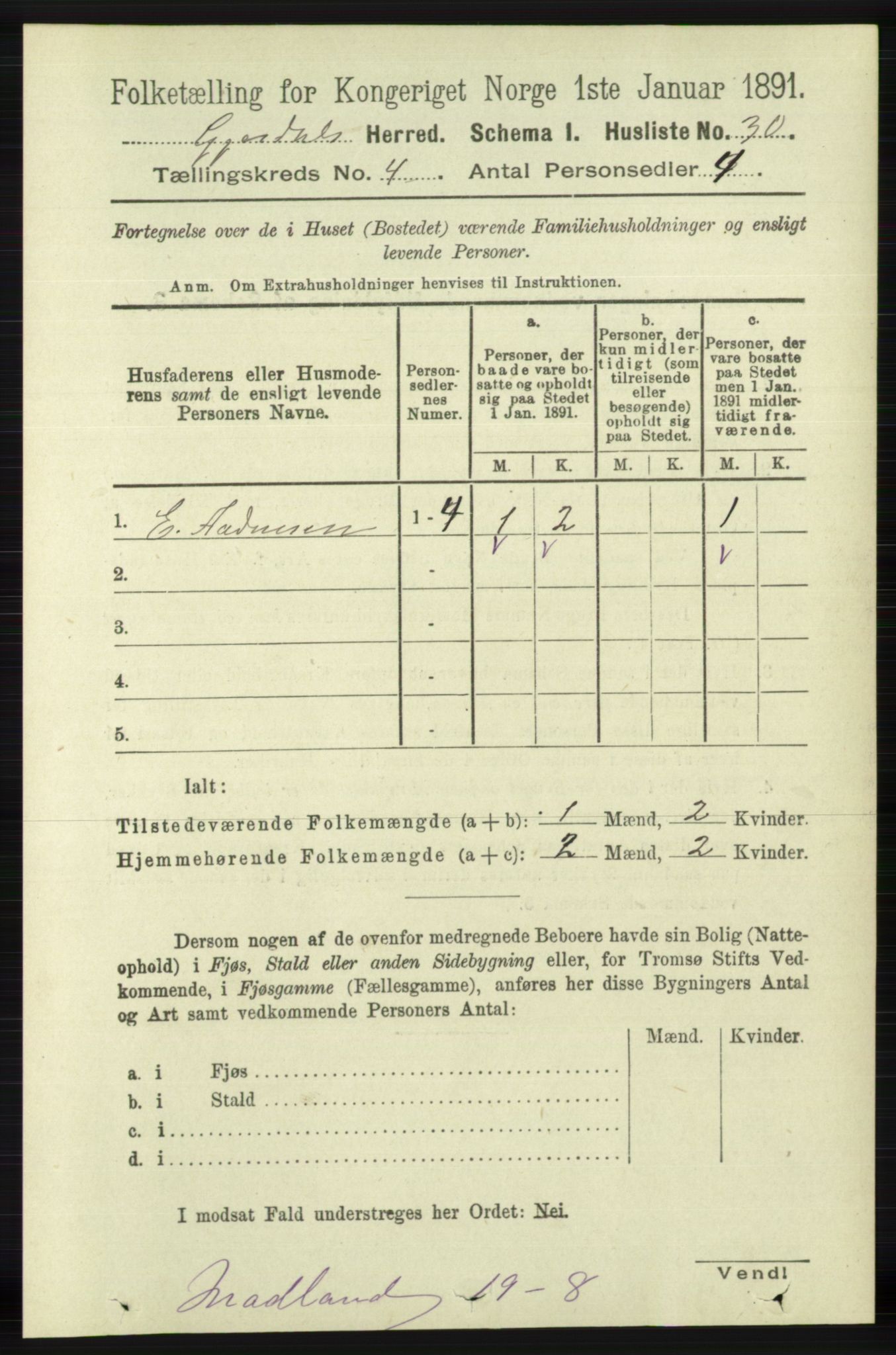 RA, 1891 census for 1122 Gjesdal, 1891, p. 1169