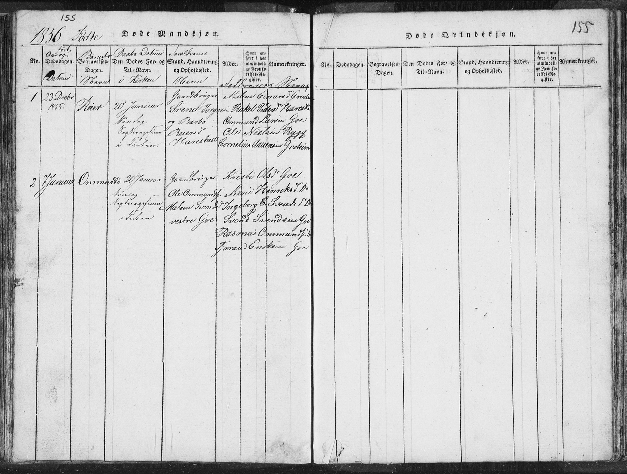 Hetland sokneprestkontor, SAST/A-101826/30/30BA/L0001: Parish register (official) no. A 1, 1816-1856, p. 155