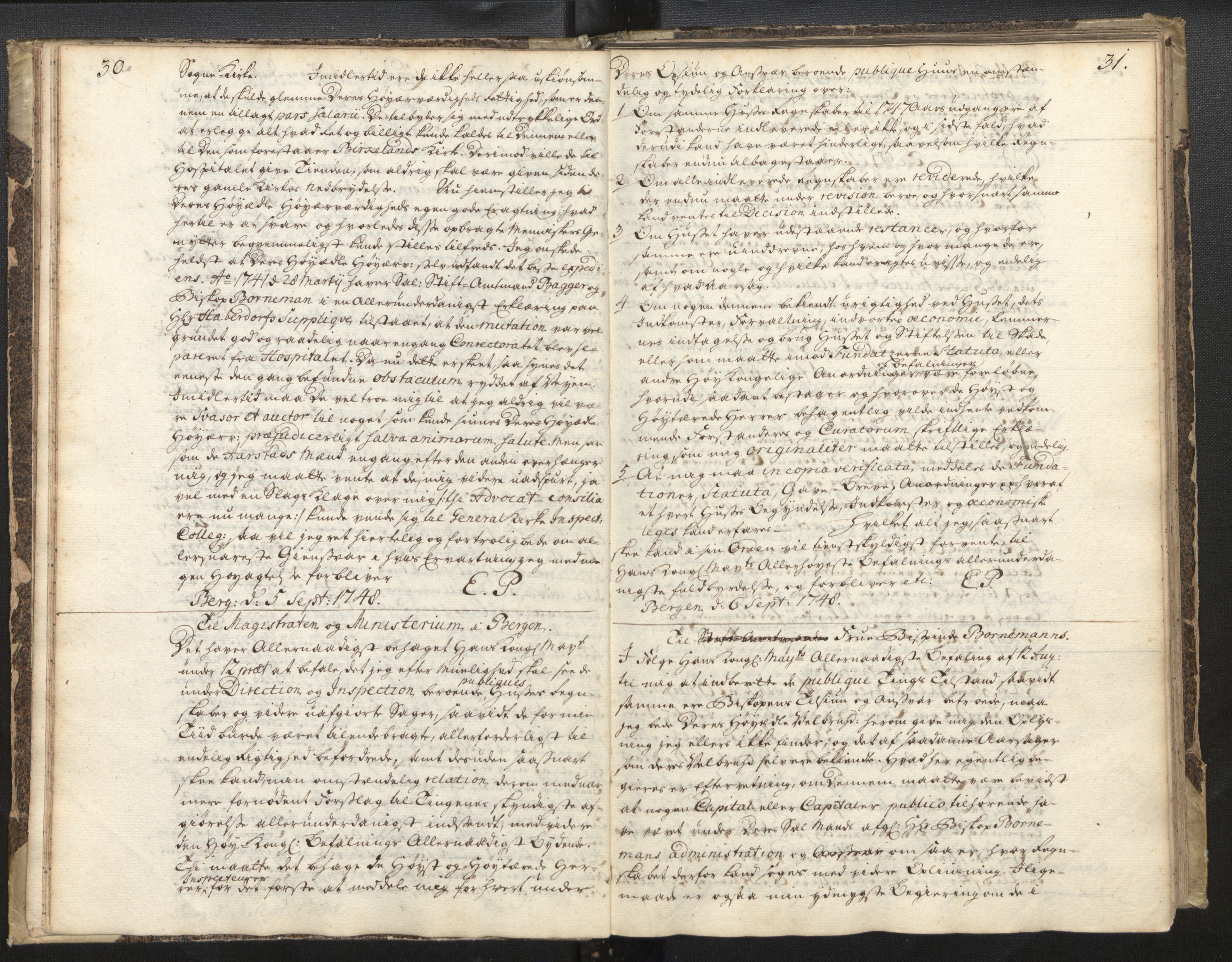 Bjørgvin biskop, AV/SAB-A-5601/Fa/L0002: Kopibok, 1747-1749